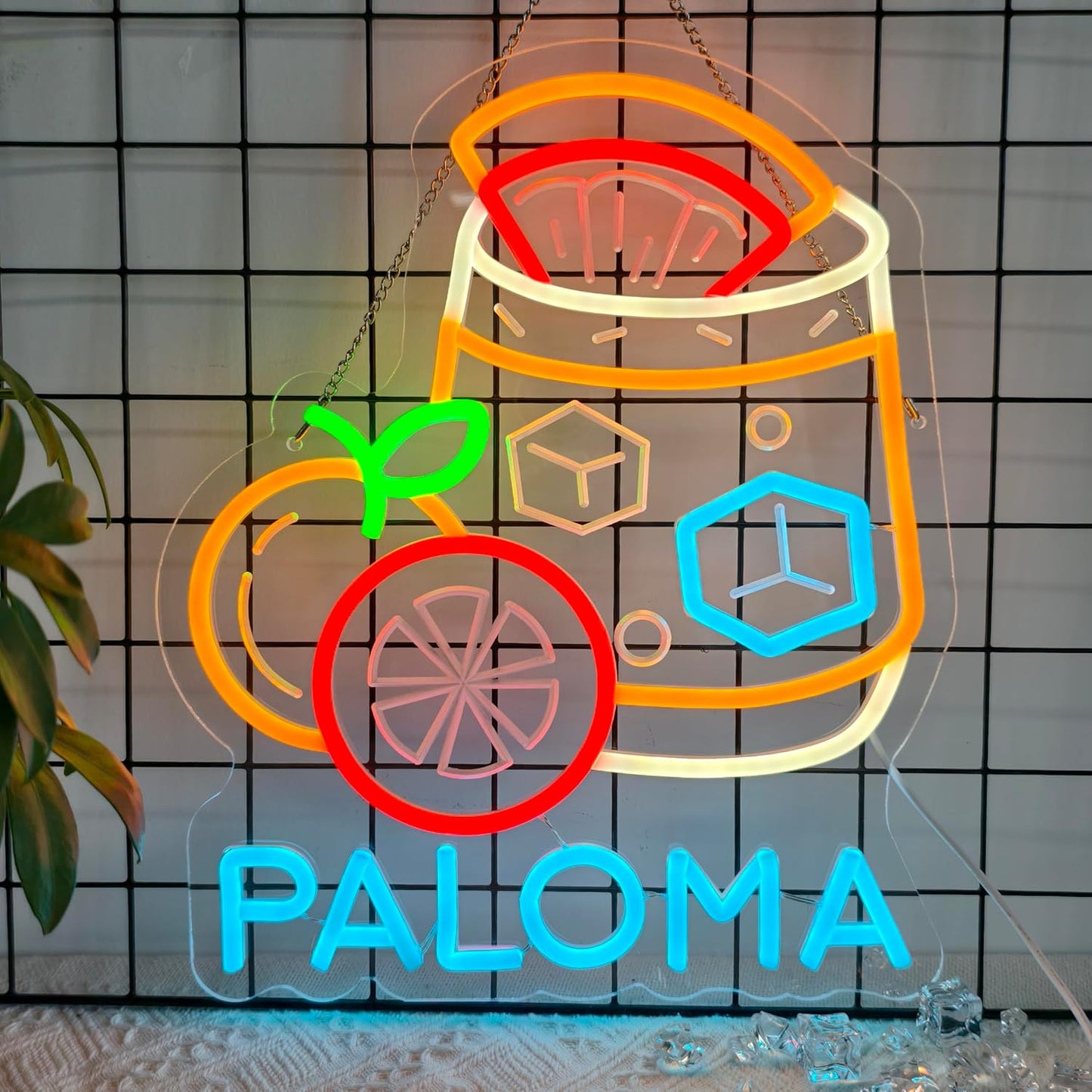 CNBEYOUNG Paloma Neon Sign, Neon Lights Hanging Wall Art Decoration for Mexican Restaurants Shop Cocktail Bar Kitchen Party Home Decor, USB - Driven, Super Bright & Adjustable,15x 12.6inches