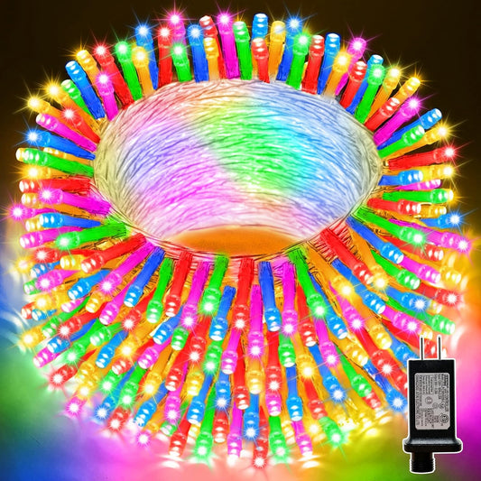 LAMPHOME 100 LED Easter String Lights, 33 FT Colorful Connectable Waterproof String Lights Clear Wire with 11 Modes, Easter Decorations for Indoor Outdoor Party Yard Garden (Multicolor)