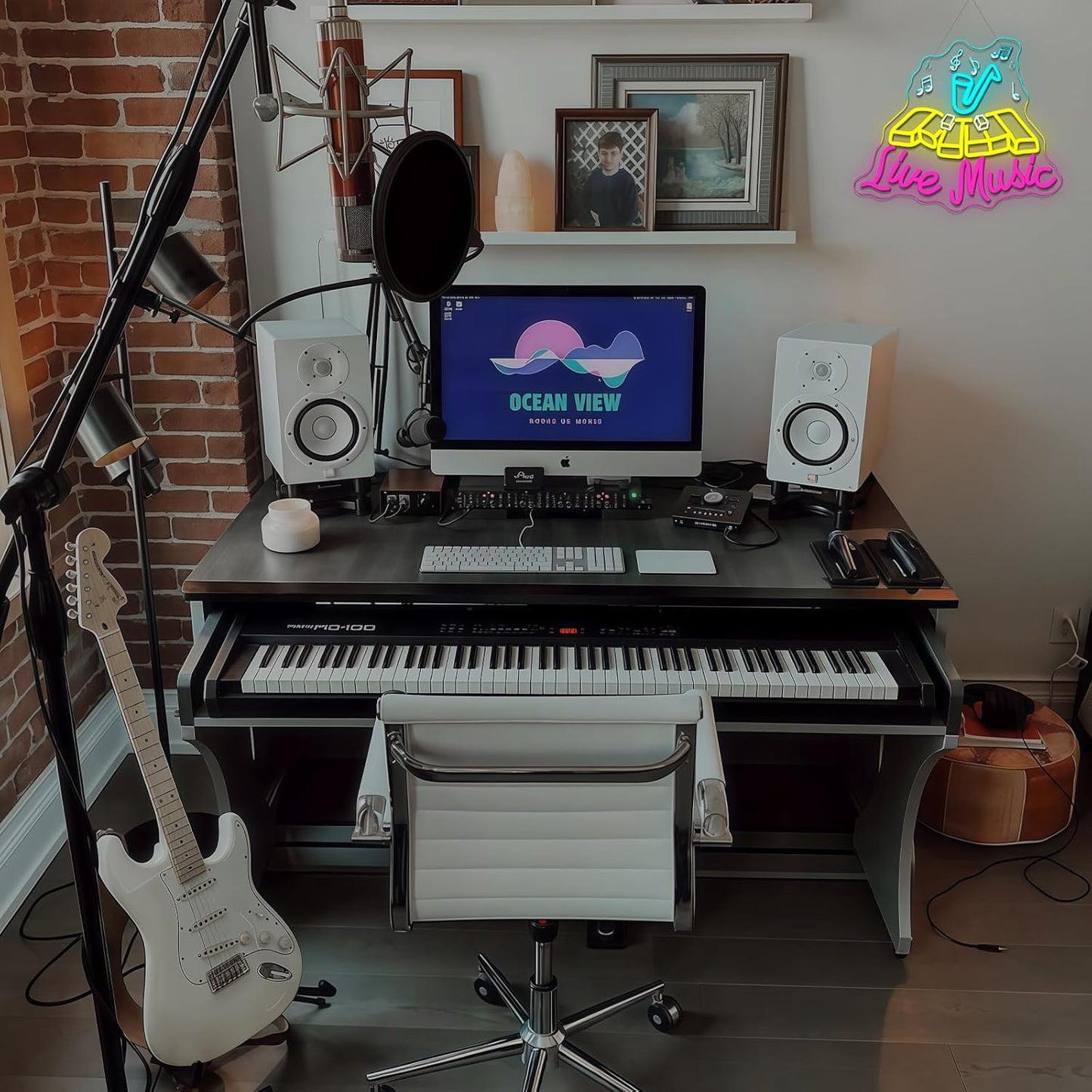 Live Music Neon Sign Jazz Neon Signs For Wall Decor Saxophone Led Lights Colorful Light Up For Music Studio Bar Club Party Live House Singing Lover Bedroom Decoration Gifts