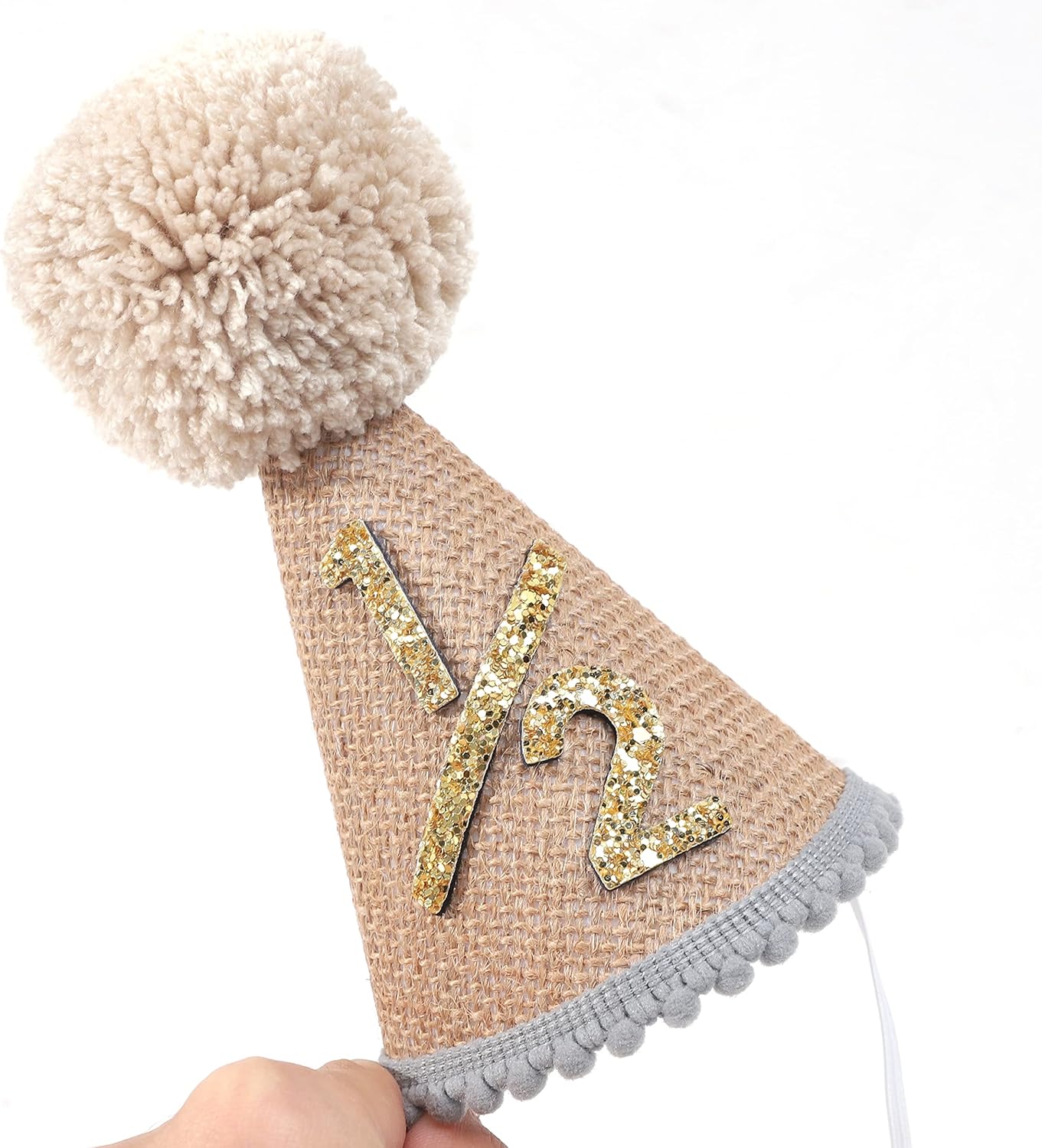 WAOUH Half Birthday Hat - Bow Cake Smash Crown for 6 Month Baby, Mini Photo Prop