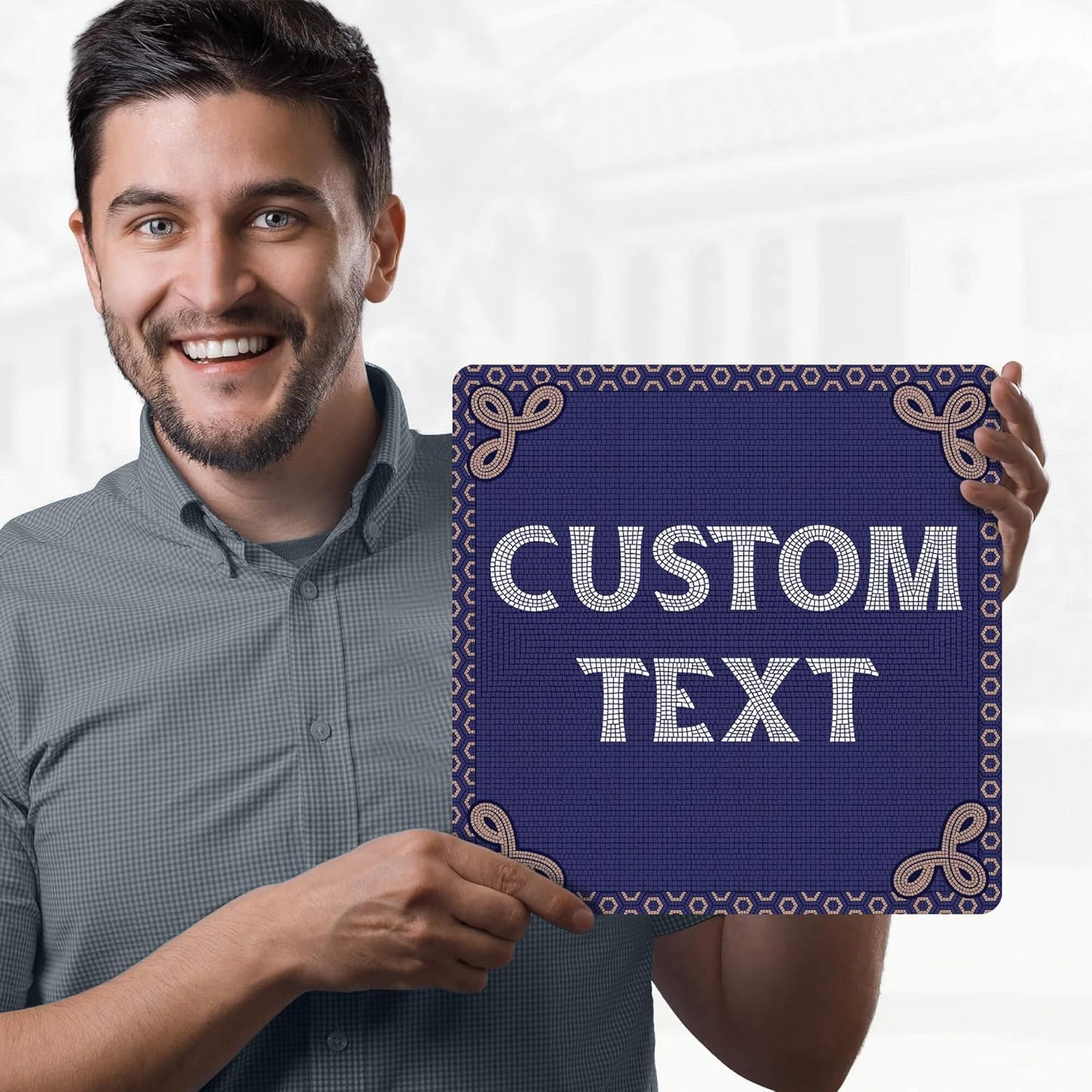 Custom Sign, Custom Street Sign, 11 Font Colors, 13 Font Styles, 4 Hole Options, 22 Sizes, 12x12 Inches, Rust Free DiBound, Fade Resistant, Made in USA by My Sign Center (Fauxsaic 1)