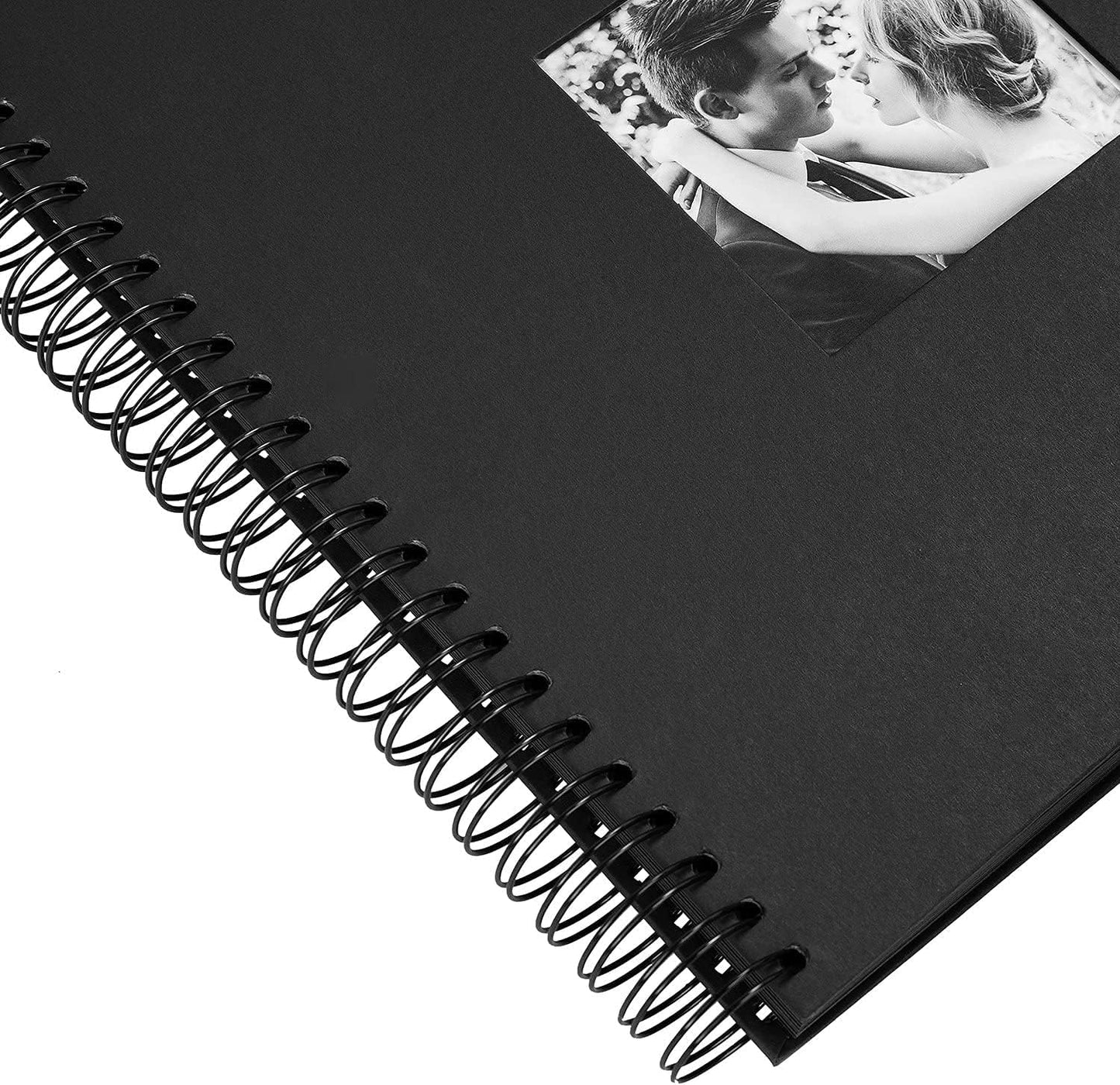 INNOCHEER Photo Album - Self Adhesive 80 Black Pages, Large Scrapbook Wedding Guest Book for DIY Anniversary Travel Memory Scrapbooking (Black 12 x 12)