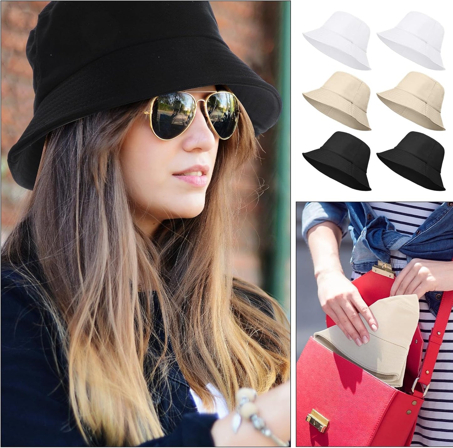 Jiuguva 12 Pack Bucket Sun Hat Bulk for Women Men Multicolor Packable Fishing Hats for Travel Summer