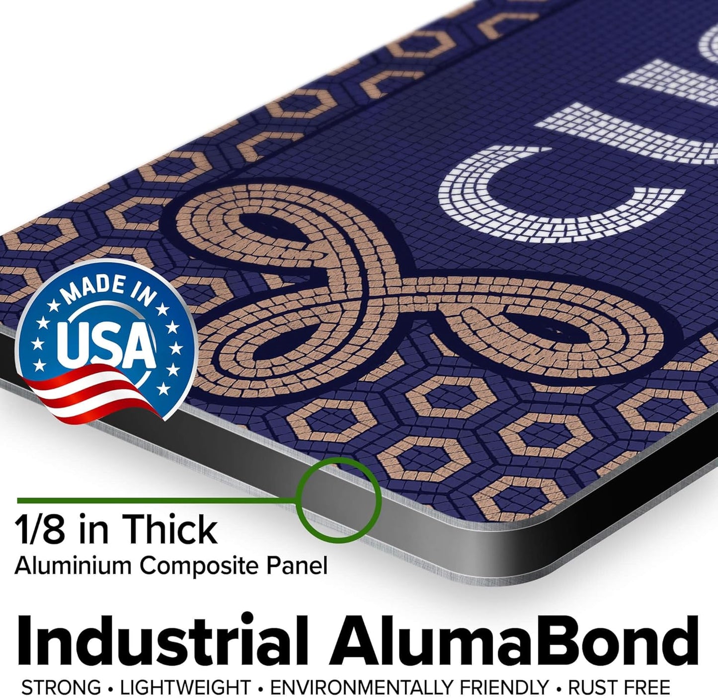 Custom Sign, Custom Street Sign, 11 Font Colors, 13 Font Styles, 4 Hole Options, 22 Sizes, 6x24 Inches, Rust Free DiBound, Fade Resistant, Made in USA by My Sign Center (Fauxsaic 1)