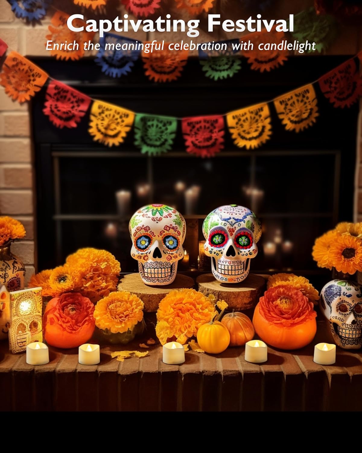 Homemory 24Pcs Flickering Flameless Candle Battery Operated, 200+Hours Fake Electric LED Tea Lights for Votive, Centerpiece Table Decorations, Wedding, Aniversary, Halloween, Christmas