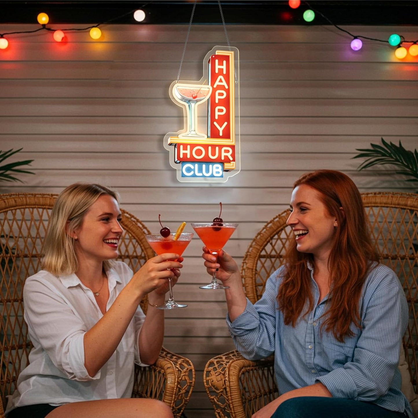 Happy Hour Neon Signs Dimmable Retro Led Happy Hour Club Neon Light for Bar Club Pub Party USB Powered Neon Light Sign Man Cave Gifts