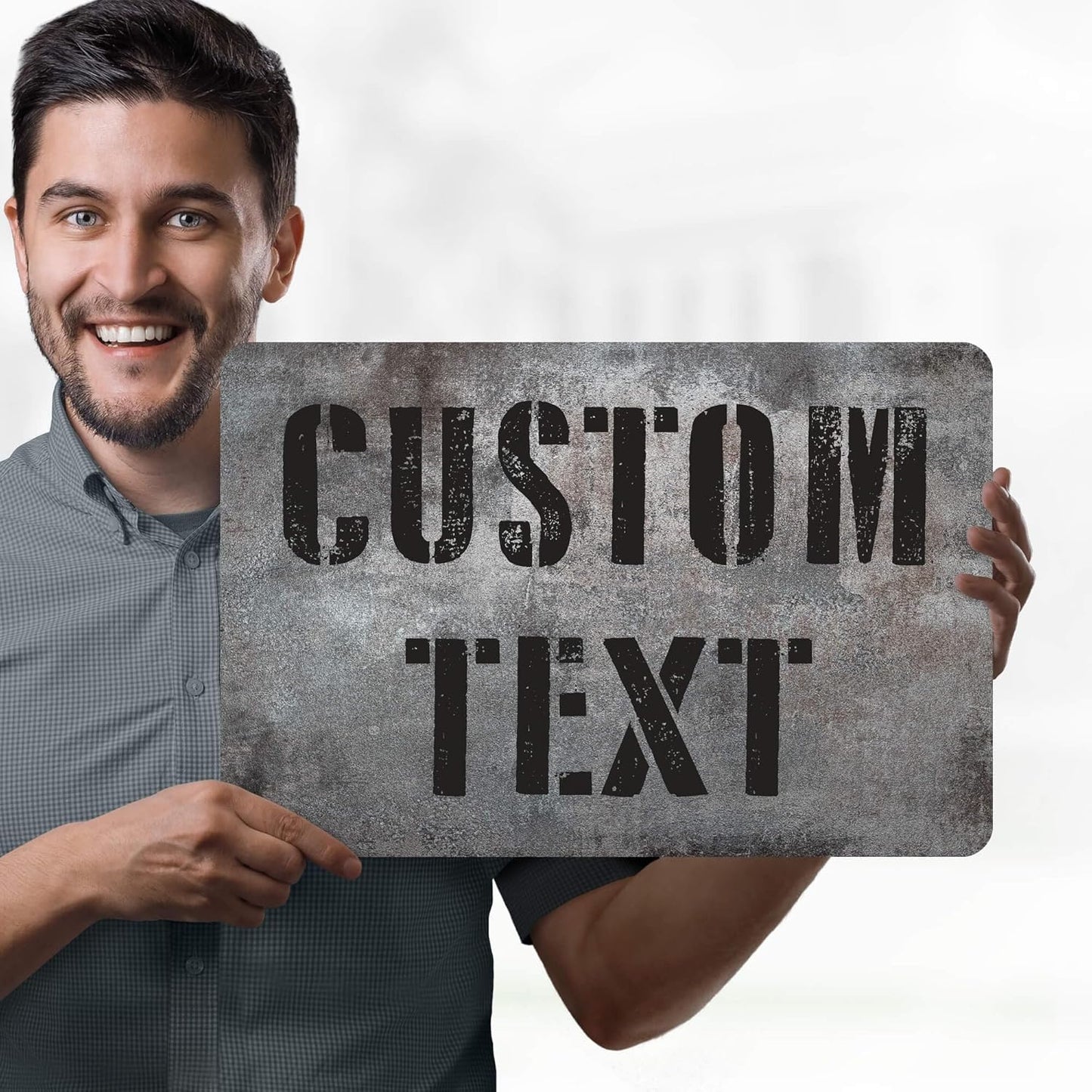 Custom Sign, Custom Street Sign, 11 Font Colors, 13 Font Styles, 4 Hole Options, 22 Sizes, 12x18 Inches, Rust Free DiBound, Fade Resistant, Made in USA by My Sign Center (Grunge Metal)