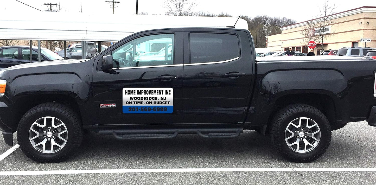 Car Magnet Signs Custom - 24"x12" (Set of 2), 30-mil Thickness with Rounded Corners (Blue)