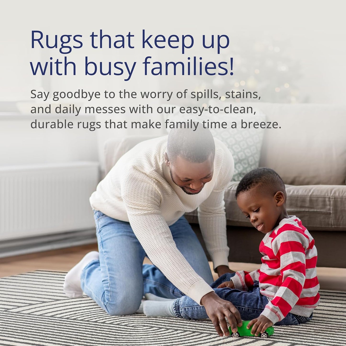 Abani Nuevo Collection Area Rug - Mid-Century Black and White Arch Knot Design - 8' x 10' - for Living Room, Bedroom & Office