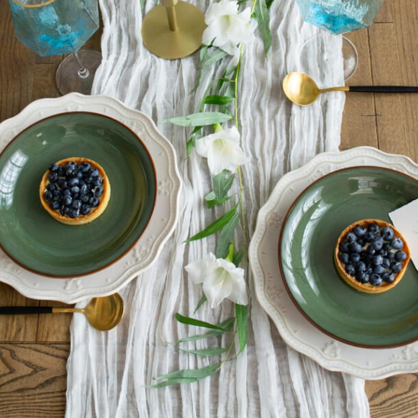 White Cheesecloth Table Runner Set of 2, Cotton Gauze Runner Rustic Table Decorations, Cheese cloth Fabric Bulk for white party decor, bohemian table runner Extra Long Boho Cheese Cloth 13 ft (141 in)