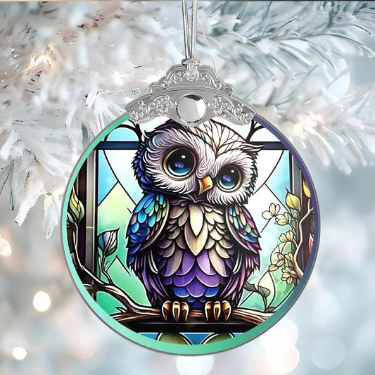 Stained Glass Effections, Christmas Tree 4 Inch Acrylic Ornament Art, White Elephant Gifts Car Interiors Decors, Christmas Decor, Decorations for Festival 2025 Christmas Ornament