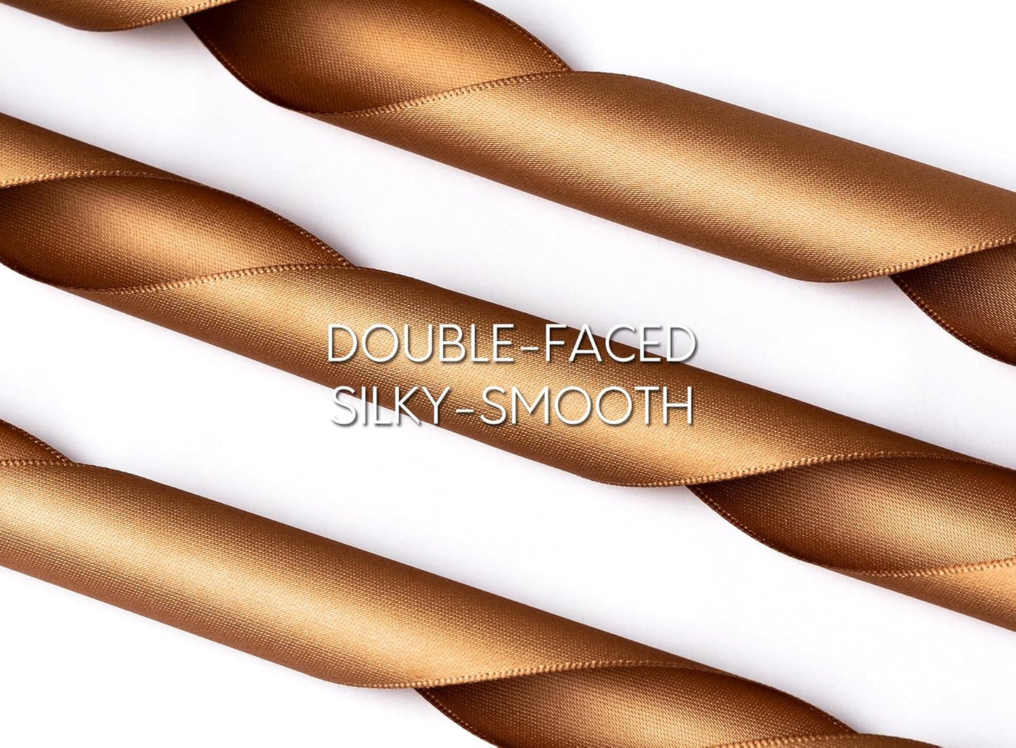 Brown Satin Ribbon 1-1/2 Inch 50 Yards Double-Faced Polyester Ribbons for Gift Wrapping Crafts Flower Bouquet Wedding Paper Christmas Holiday Decor