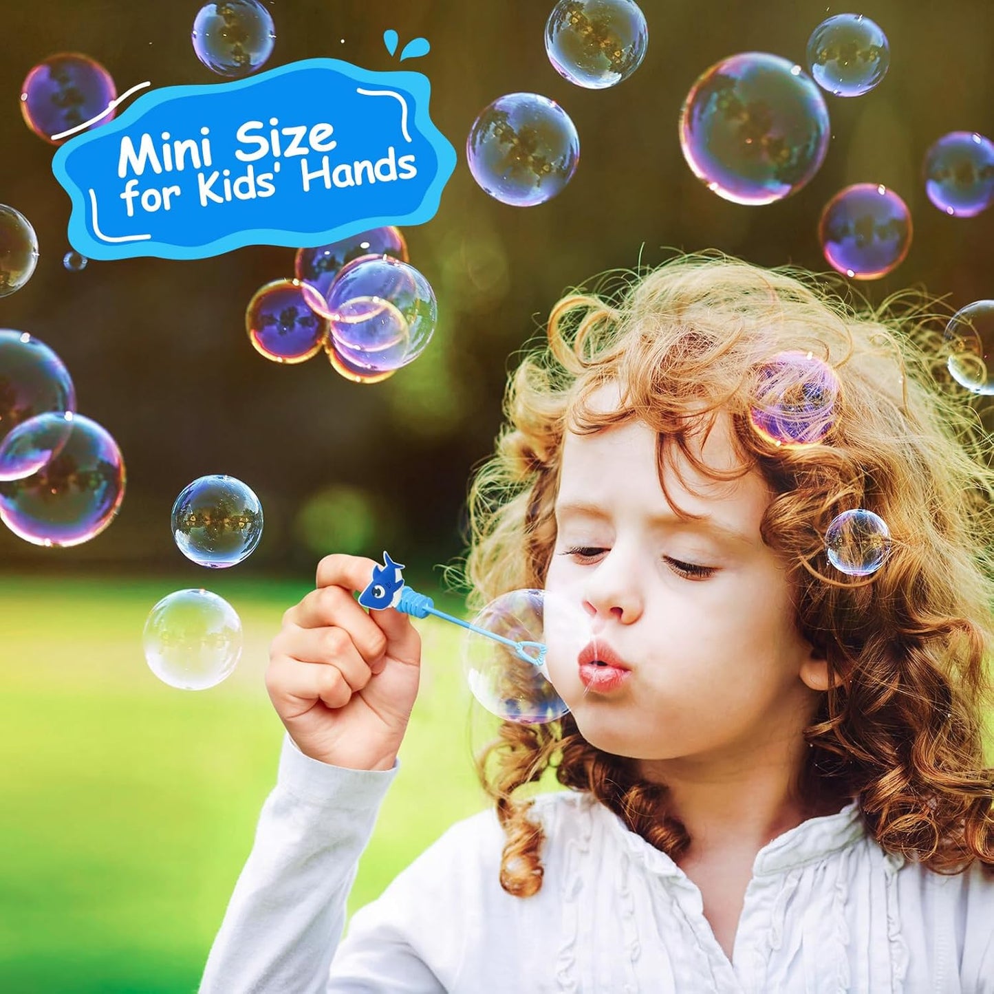 AFZMON 24Pcs Shark Party Favors Bubble Wands for Kids, Under The Sea Mini Bubbles Wand Toys, Ocean Birthday Party Supplies Goodie Gift Bag Stuffers Pinata Classroom Prizes