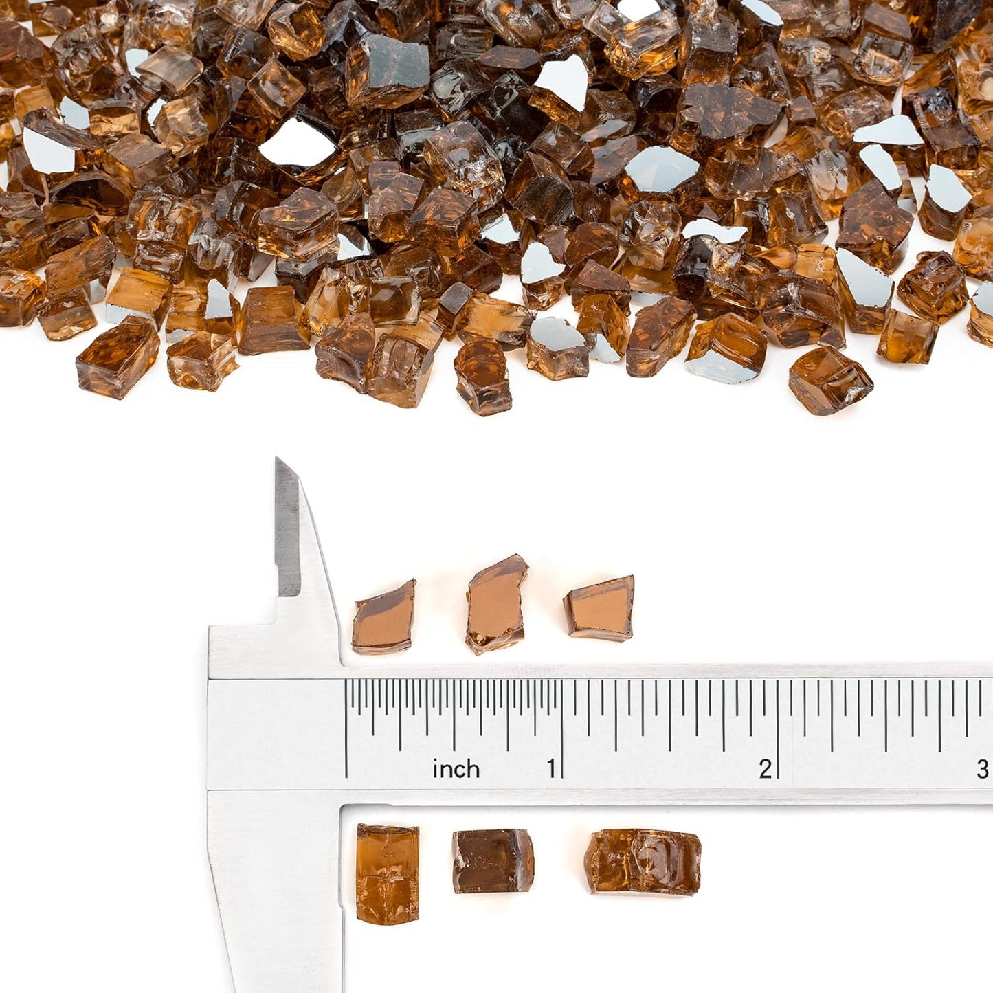 Stanbroil 10-Pound Fire Glass - 1/4 inch Reflective Tempered Fire Glass for Fireplace Fire Pit, Copper Reflective Fireglass