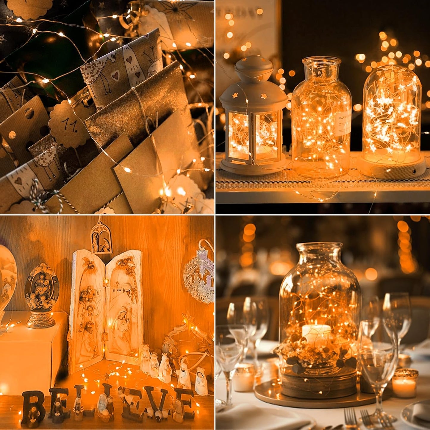 kolpop 30 Pack LED Fairy Lights Battery Operated, 7FT 20 LED Mini Twinkle String Lights Battery Powered Waterproof for Christmas Halloween Mason Jars Party (Orang)