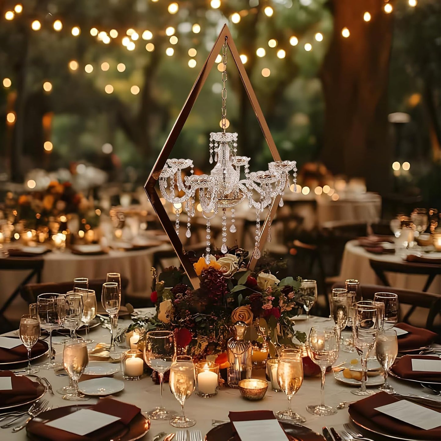 2PCS Elegant Metal Diamond Candle Holder - European Wedding Table Decor, Romantic Candle Stand for Western Dining, Perfect Wedding Prop & Home Decoration