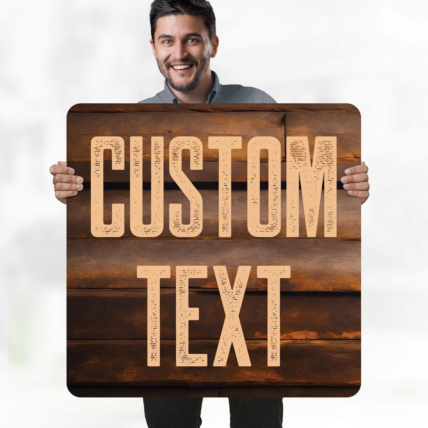 Custom Sign, Custom Street Sign, 11 Font Colors, 13 Font Styles, 4 Hole Options, 22 Sizes, 30x30 Inches, Rust Free DiBound, Fade Resistant, Made in USA by My Sign Center (Vintage Wood)