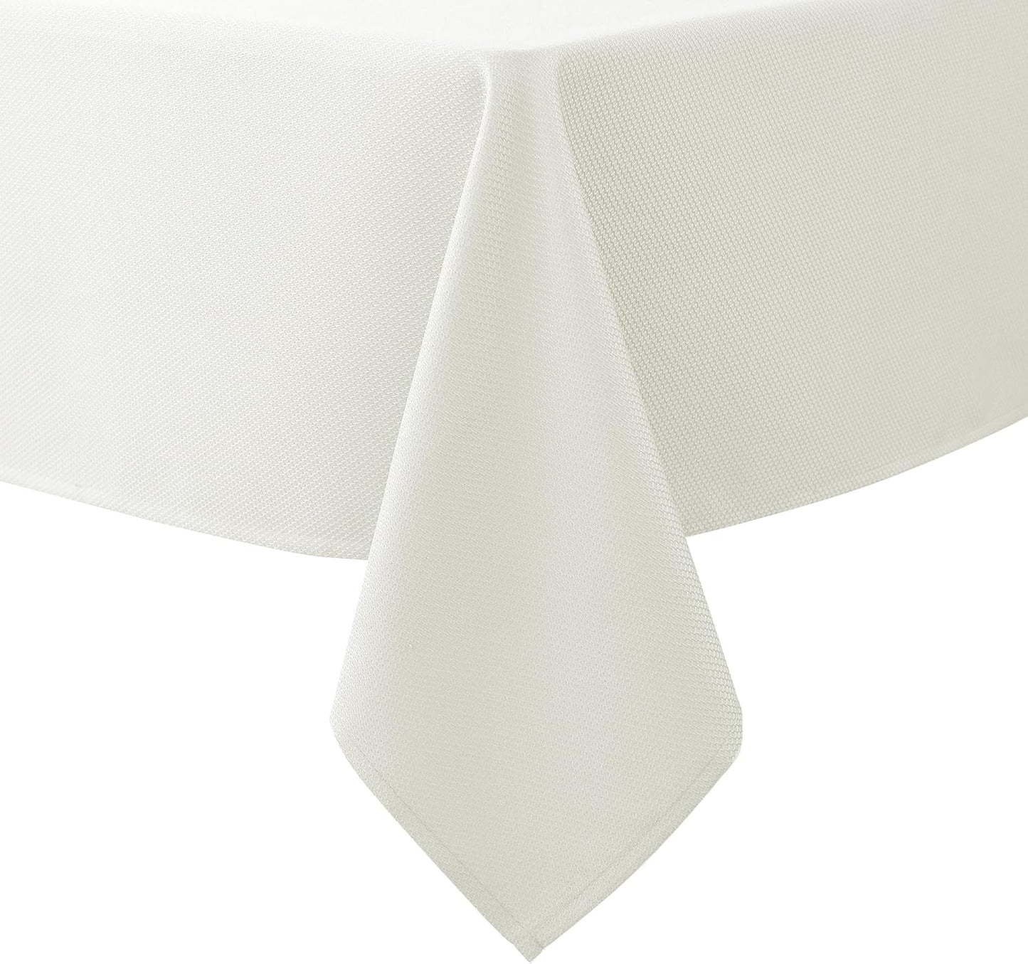 Biscaynebay Textured Fabric Tablecloths 70x120 Inches Rectangular, Ivory Water Resistant Tablecloths for Dining, Kitchen, Wedding, Parties etc. Machine Washable