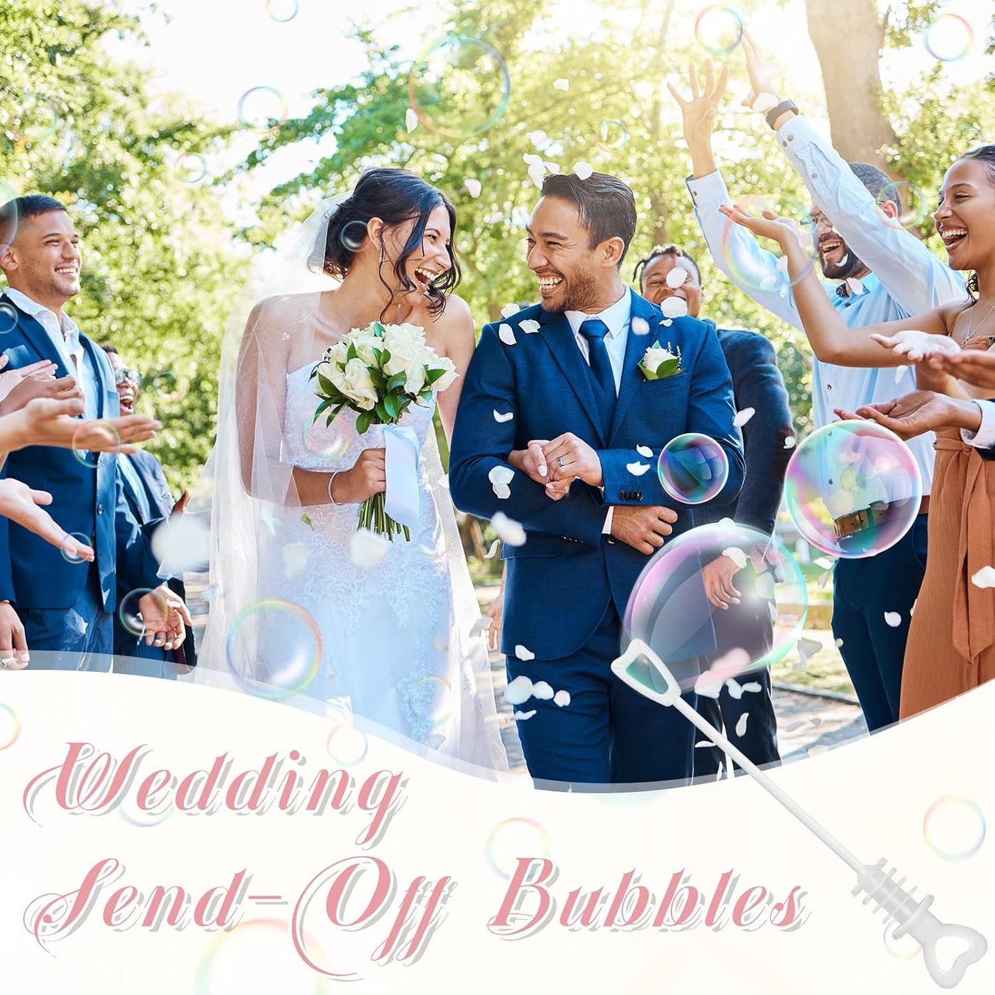 405 Pcs Wedding Bubbles Wands Set Include Heart Bubble Wands Bubbles Send Off Cards Gift Tags Wood Photo Frame Ribbons for Wedding Send Off Party Favors (Rose Pink)