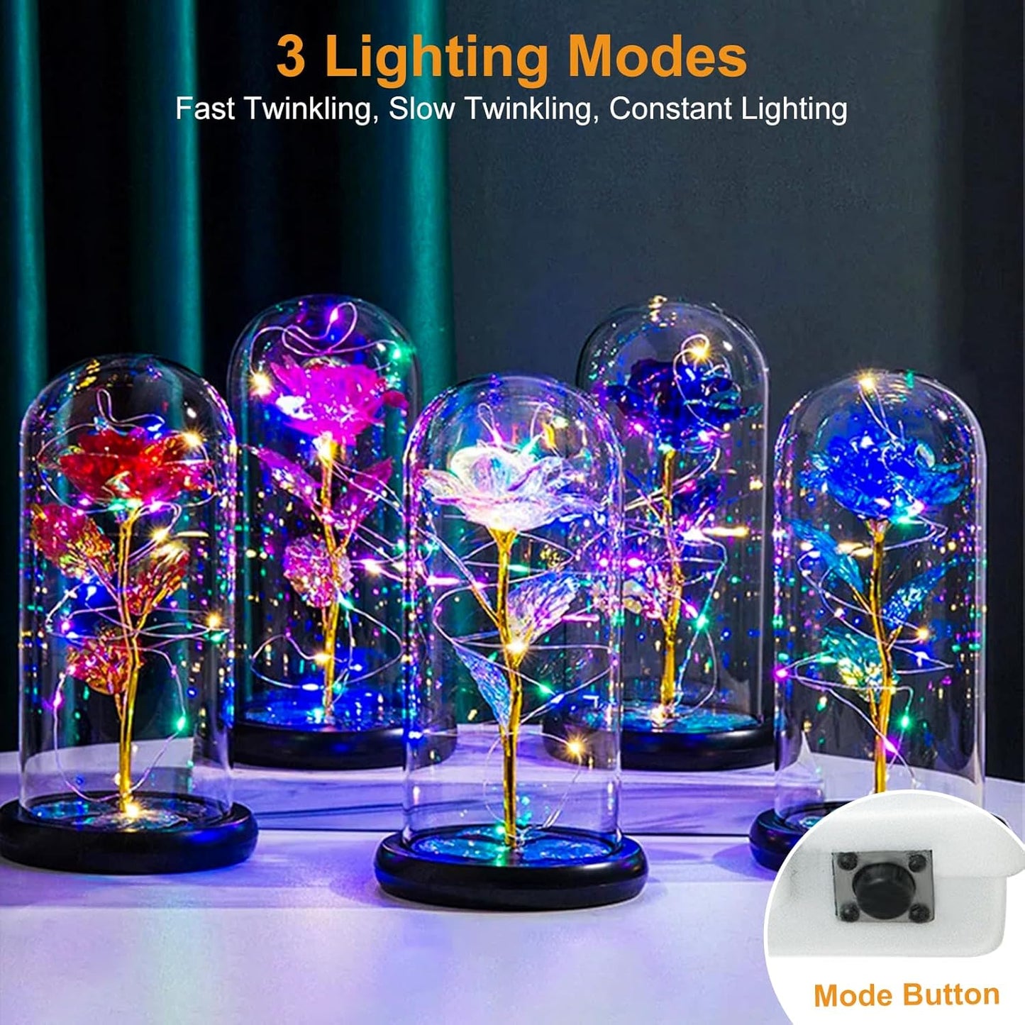 btfarm 18 Pack Fairy Lights Battery Operated [3 Modes], 7ft 20 Led Twinkle Lights String Lights Waterproof Bulk Small Mini Silver Wire for Mason Jars Vases Wedding Table Centerpiece, Multicolor