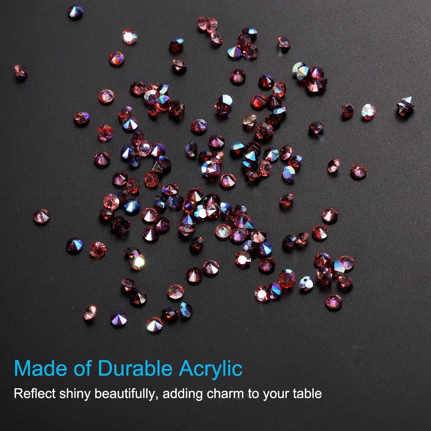 PATIKIL 14000Pcs Wedding Table Scatter Confetti Crystals 3mm Acrylic Diamonds Vase Fillers Gems for Table Centerpiece Decorations Bridal Shower Party, Dark Brown AB