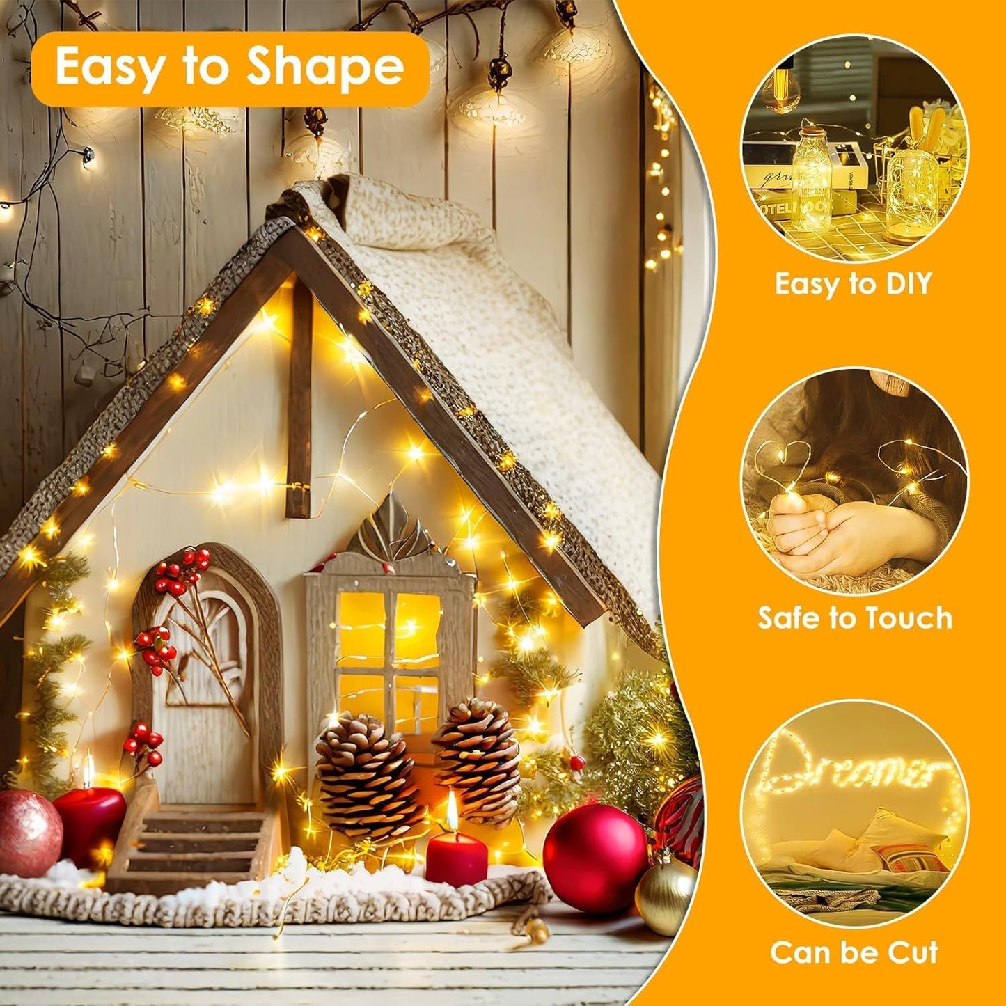 Extra Long 99Ft 300 LED Fairy Lights Plug in, Waterproof String Lights Outdoor & Indoor 8 Modes with Timer, Twinkle Light for Girl's Room Garden Birthday Halloween Christmas Decorations (Warm White)