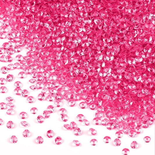 10000Pcs Crystal Acrylic Diamond Fake Gems Vase Filler, 4.5mm Faux Diamonds for Table Scatter Wedding Party, Bridal Shower, Birthday Decoration, Pink