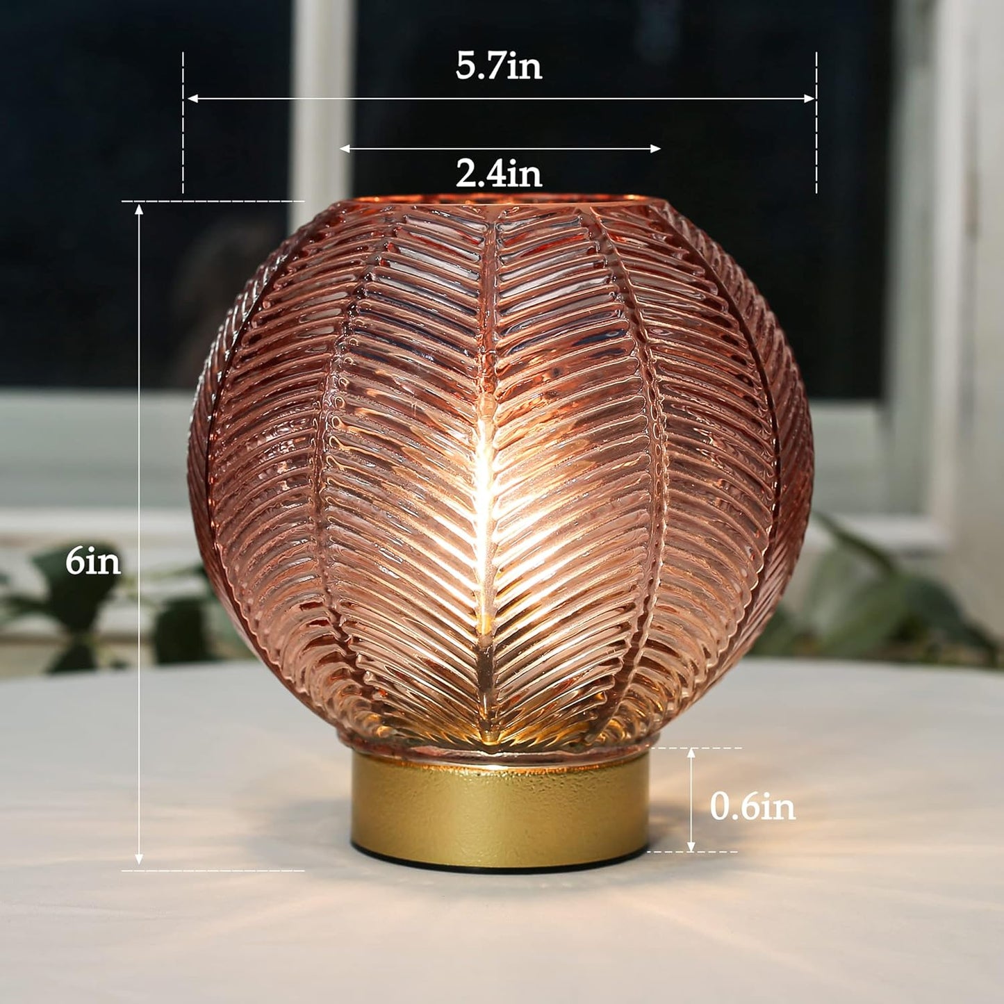 Battery Powered Lamp, Cordless Table Lamps Battery Operated Lamp for Bedside Nightstand, Small Lamps for Living Room Decorative Table Bedroom-Red