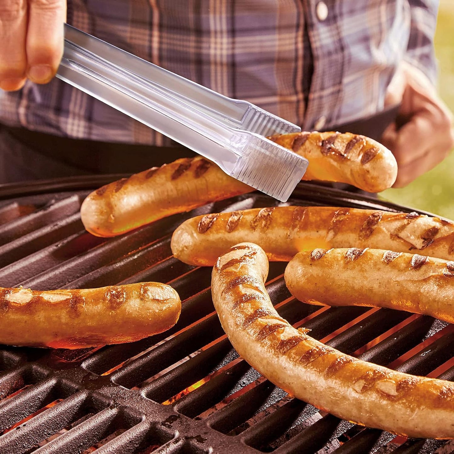 Roshtia 12 Pcs Plastic Serving Tongs Mini Kitchen Tongs Utility and Plastic Kitchen Scoops Clear Ice Scoop Mini Clear Buffet Scoop for Candy Dessert Buffet Ice Snack Coffee Tea