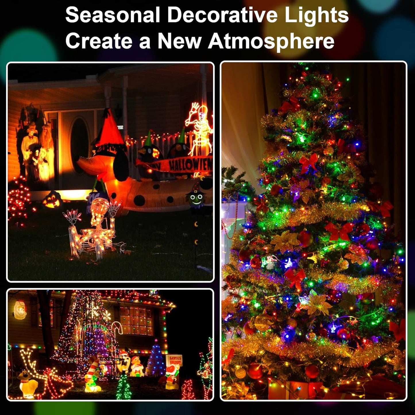 2 Pack 16Ft 50 LED Fairy Lights Mini String Lights Waterproof for Mason Jars Halloween Christmas Parties Wedding Table Centerpieces Decoration