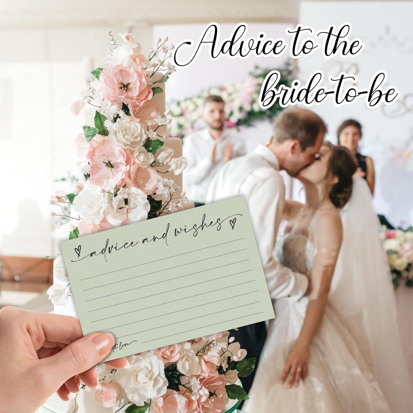 30 Advice & Wishes Cards - moss green - Double Sided Fill-In Advice Cards For Bridal, Wedding, Graduate Party, Mr & Mrs, Retirement, Baby Shower, Party Favor & Supplies - B01
