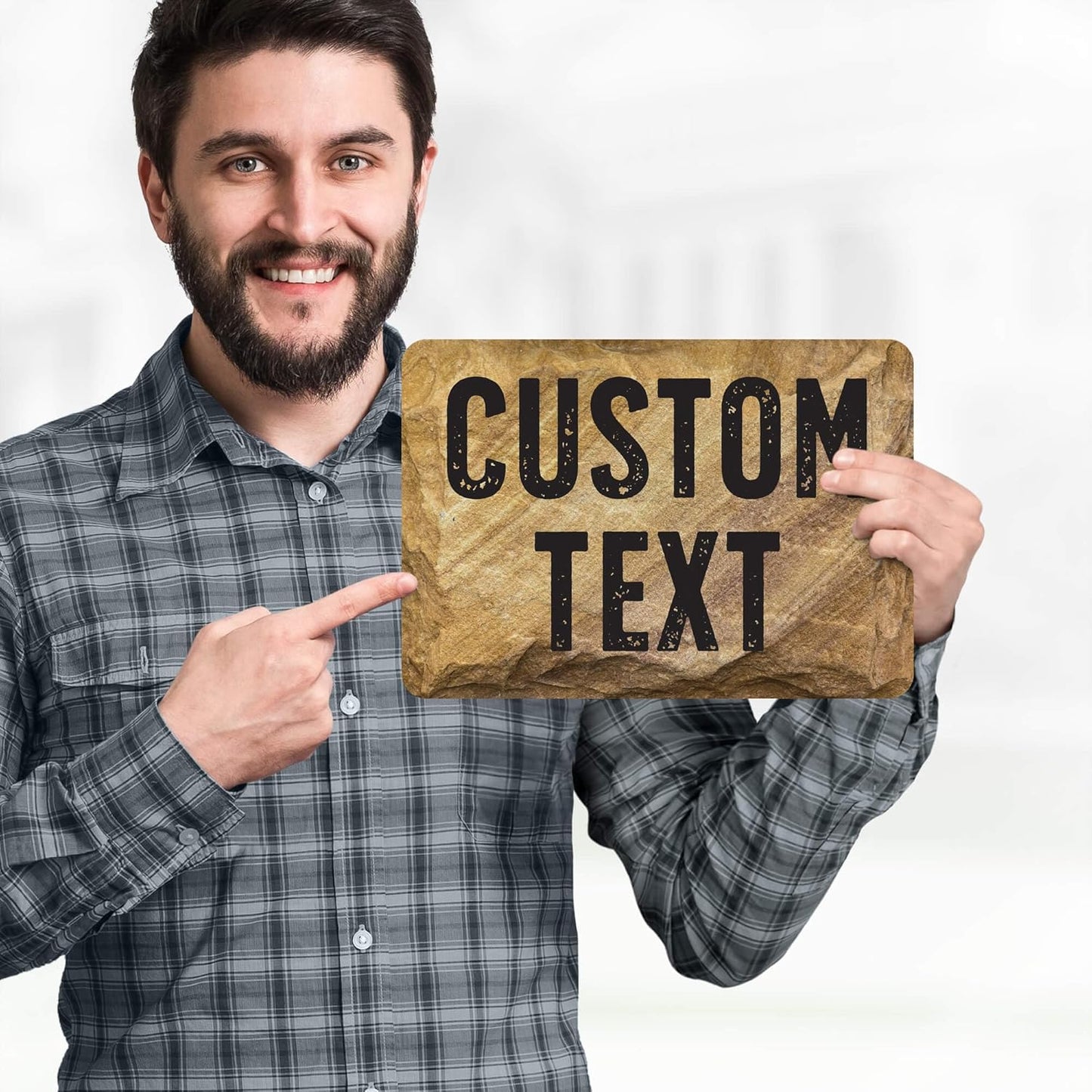 Custom Sign, Custom Street Sign, 11 Font Colors, 13 Font Styles, 4 Hole Options, 22 Sizes, 7x10 Inches, Rust Free DiBound, Fade Resistant, Made in USA by My Sign Center (Stone)