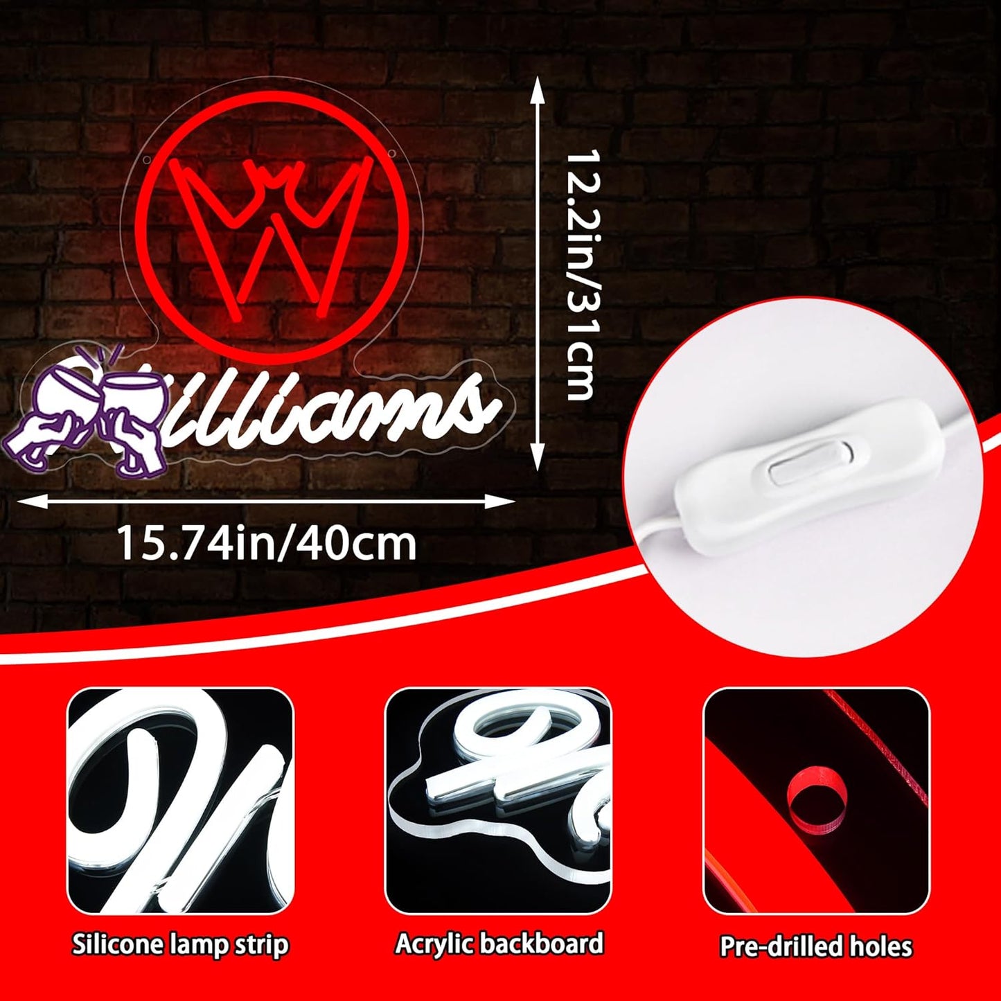 Beer Neon Sign for Wall Decor Beer Signs for Home Bar Neon signs for Wall Decor Men Whisky LED Light for Man Cave Bedroom Pub Birthday Party Decorations Gifts for Men Size15.7 * 12.2in(JTD241)