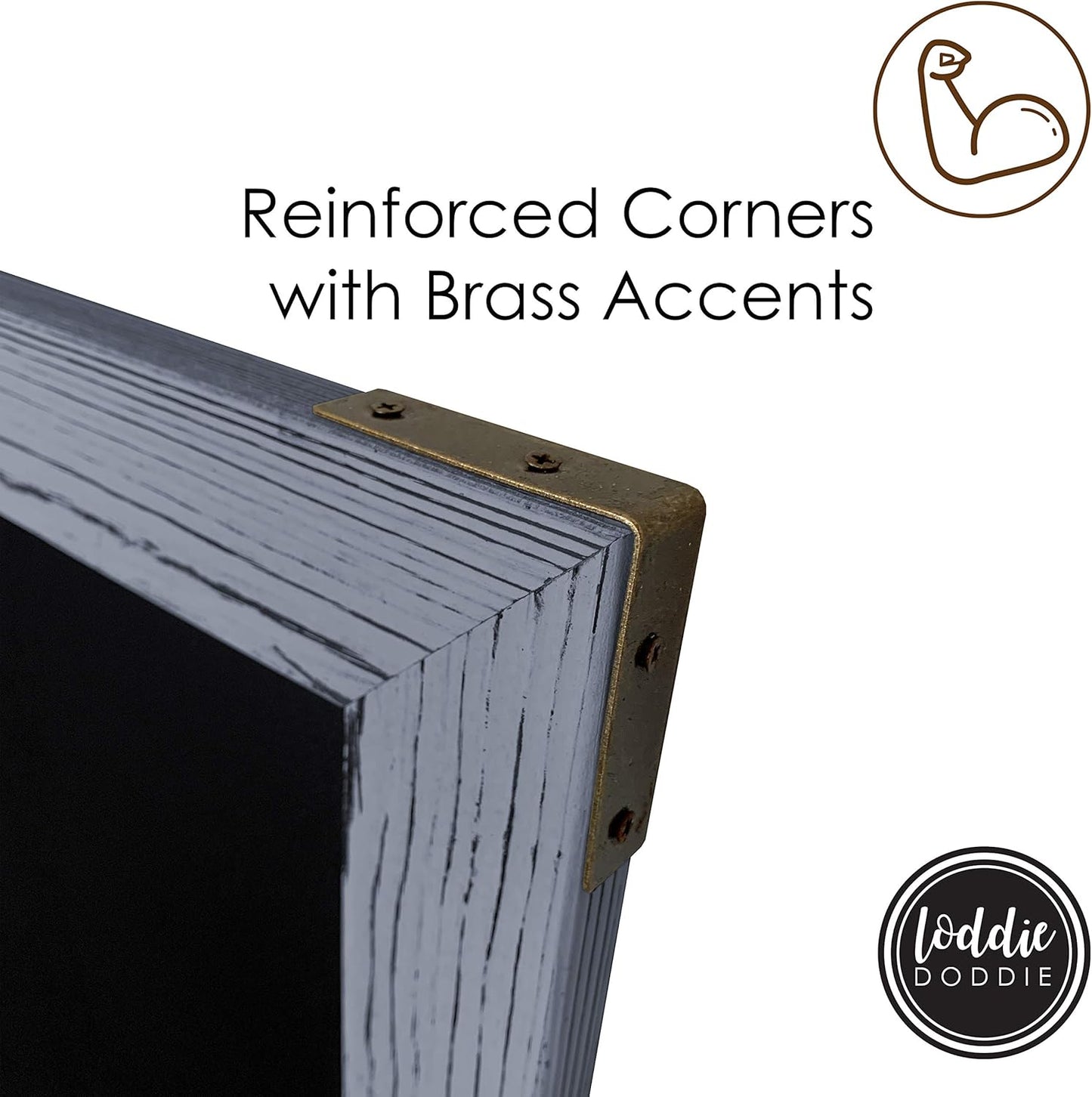 Loddie Doddie Chalk Board for Wall - 20 x 30 in Gray Rustic Frame - Magnet Board - Easy Erase Surface for Use as Chalkboard Calendar