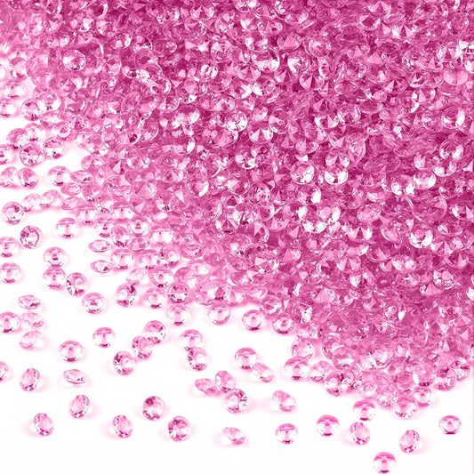 10000Pcs Crystal Acrylic Diamond Fake Gems Vase Filler, 4.5mm Faux Diamonds for Table Scatter Wedding Party, Bridal Shower, Birthday Decoration, Light Pink
