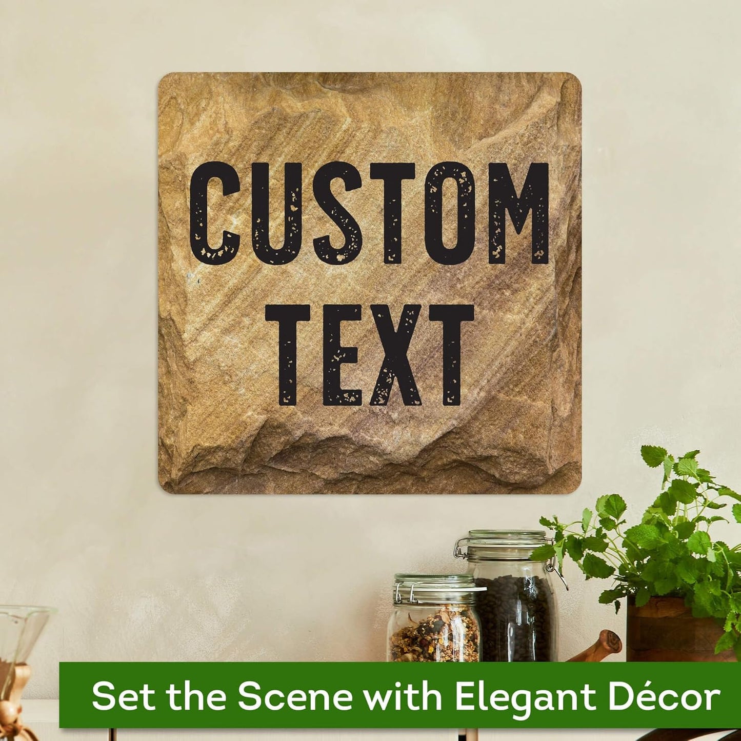 Custom Sign, Custom Street Sign, 11 Font Colors, 13 Font Styles, 4 Hole Options, 22 Sizes, 12x12 Inches, Rust Free DiBound, Fade Resistant, Made in USA by My Sign Center (Stone)