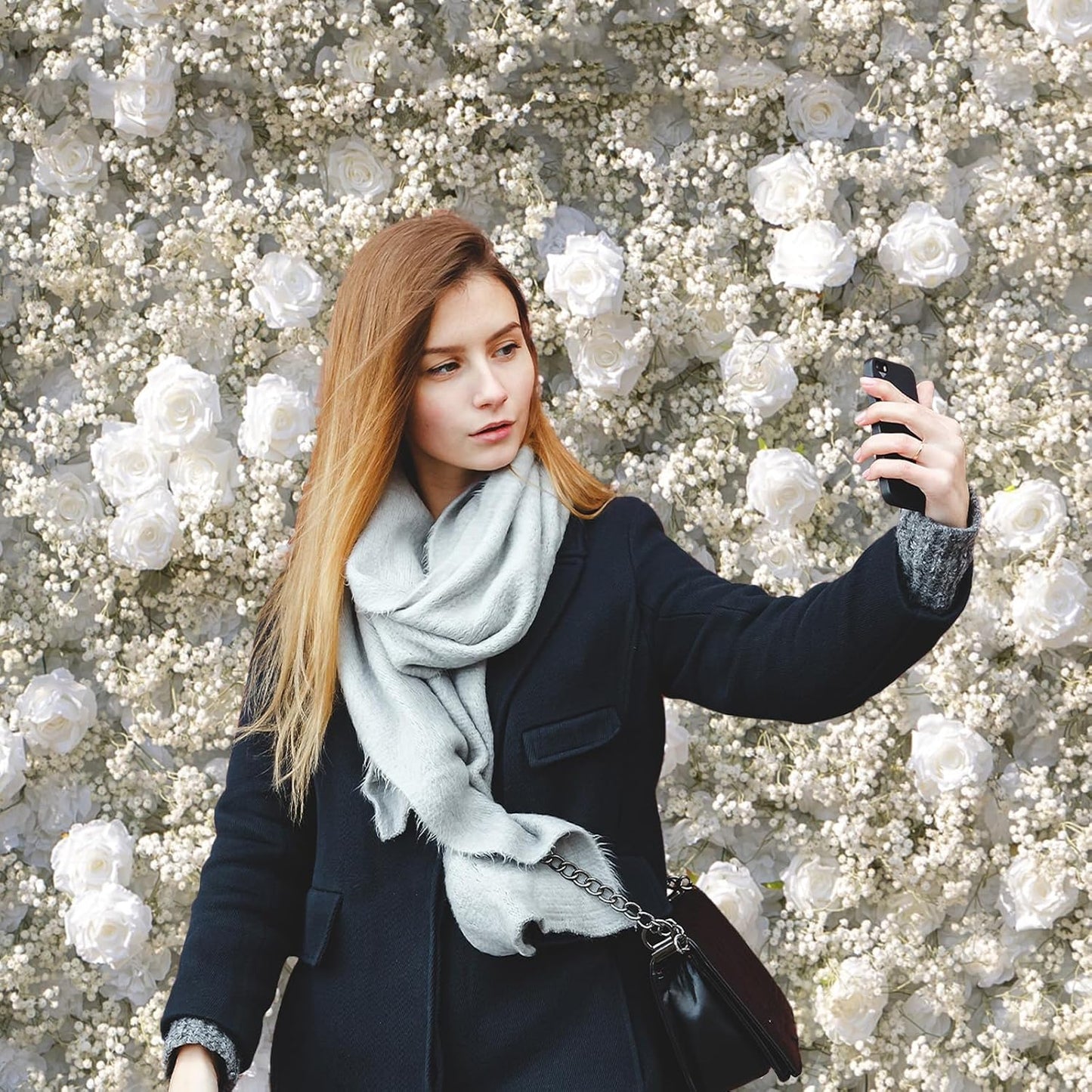 Artificial Flower Wall Panels, Luxury 5D Silk Babybreath Backdrop Decor for Wedding Celebrations, Festive Party and Home Decorating, Quick Assembly and Storage, Both Eco ＆ Pet Friendly, 4 ft*8ft.