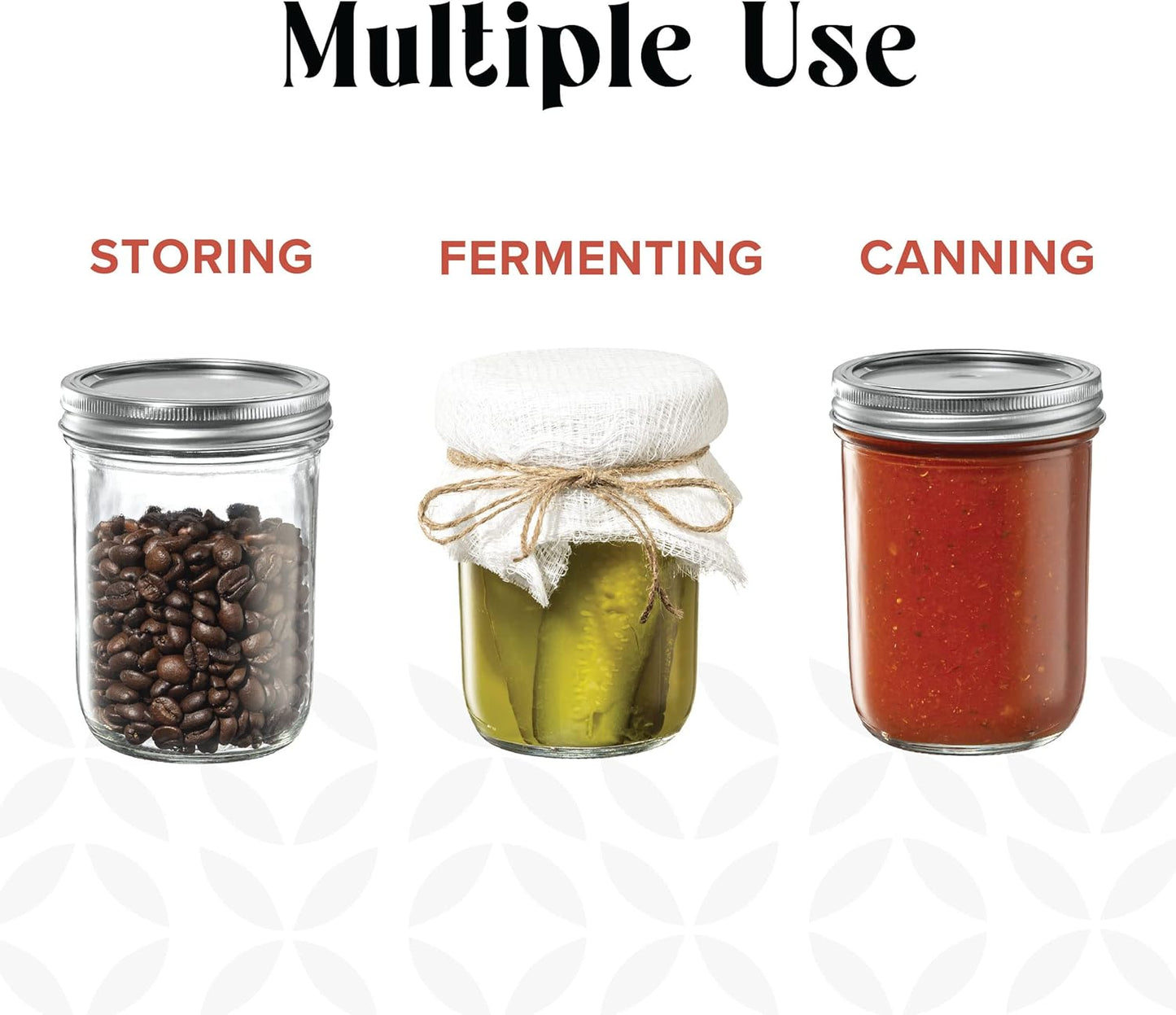 [ 6 Pack] 16 oz. Wide-Mouth Glass Mason Jars with Metal Airtight Lids and Bands for 1 Pint Canning, Preserving, & Meal Prep