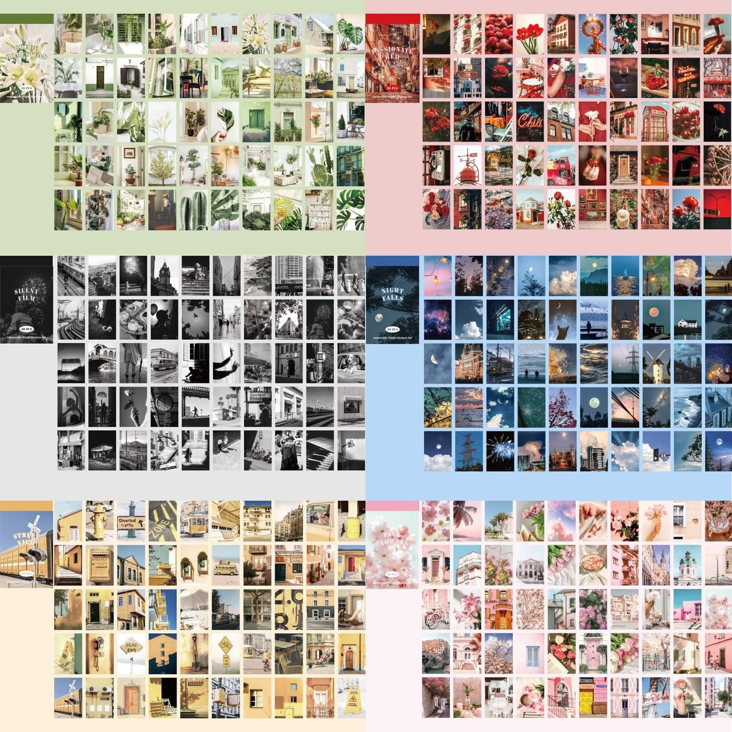 12 Sets 600 Sheets Washi Stickers for Journaling, Daily Quote Flower Nature Travel Stickers Vintage Aesthetic Scrapbook Sticker Set for Bullet Journal Art Diary Card Craft Gifts Planner Notebook