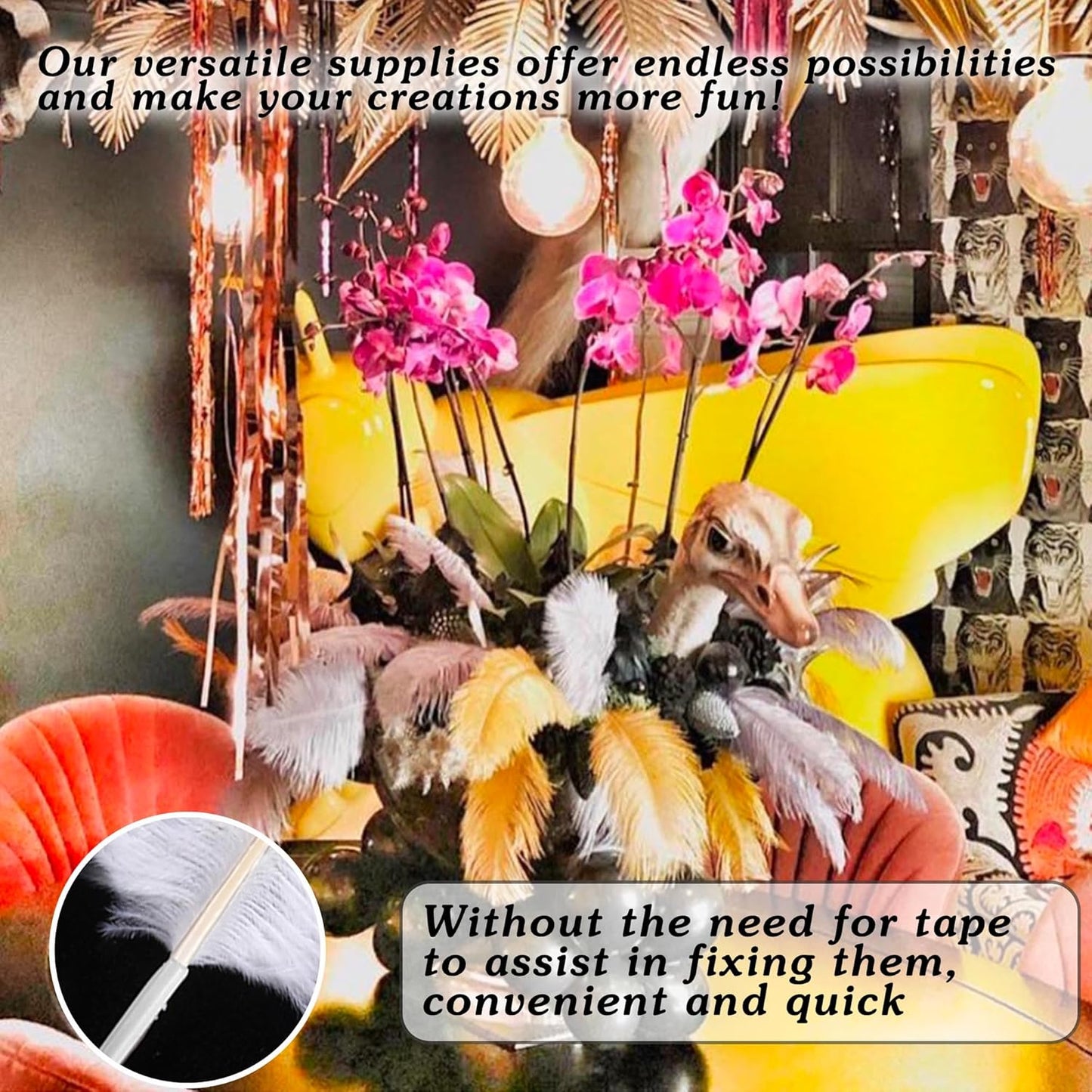 SOGUGOM Fuchisa Craft Ostrich Feathers - 30PCS 8-10 inch Ostrich Feathers Kit for Centerpieces, Kindergarten Crafts, Dream Catchers and DIY Projects(Fuchisa)