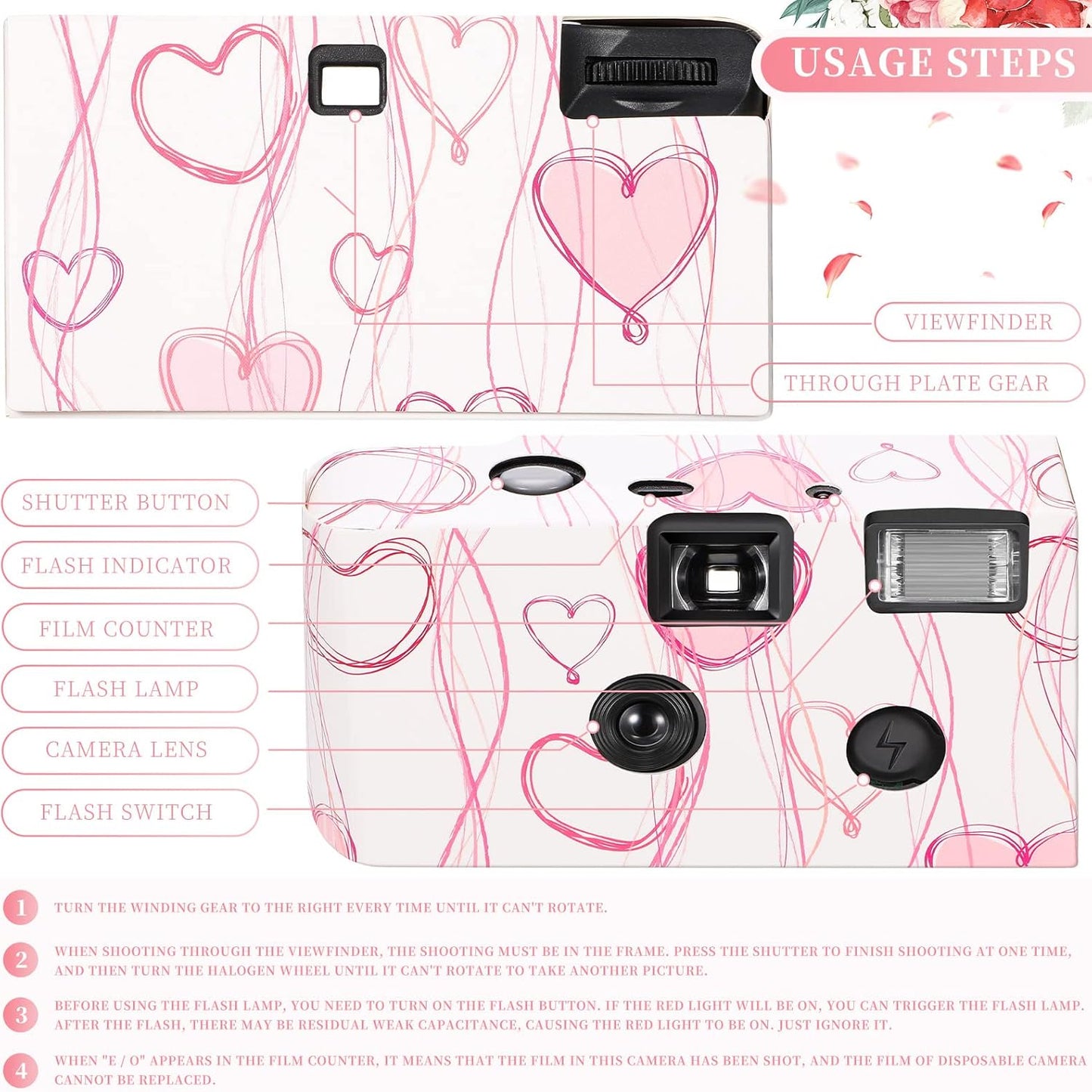 8 Pack Disposable Camera Bulk for Wedding 35mm Film Single Use Camera with Flash for Gathering Travel Anniversary Honeymoon Camp Party Supply