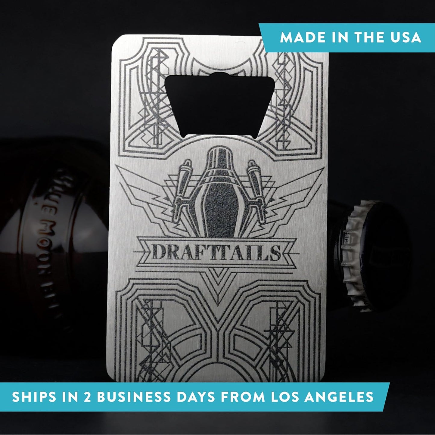 Custom Metal Bottle Opener Business Cards (Stainless Steel, 75 pcs) - 2 Business Days Personalized Stainless Steel Bottle Opener With Your Logo Printed 1.5mm Thick