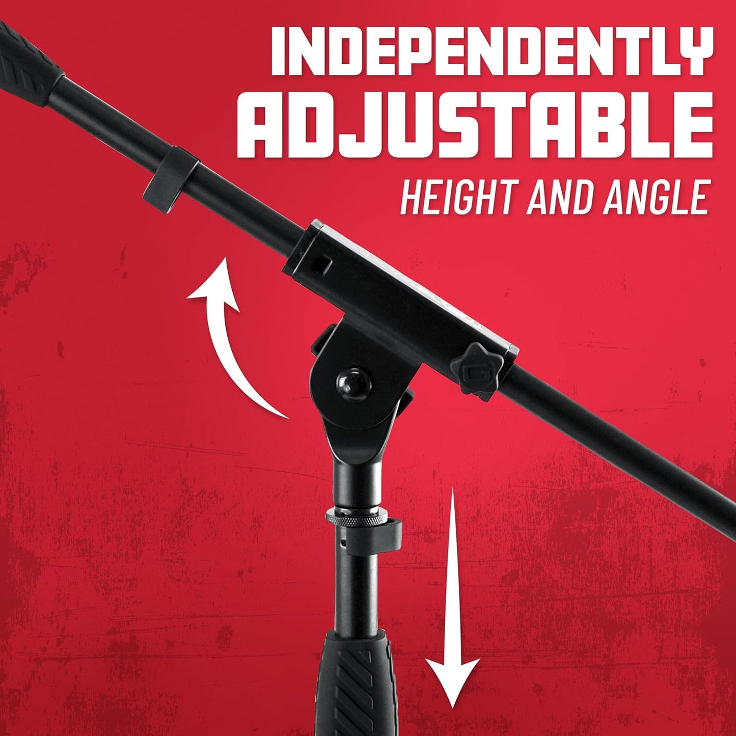 Gator Frameworks Standard Tripod Microphone Stand with Boom Arm,3/8" and 5/8" Adapters, (GFW-MIC-2010)