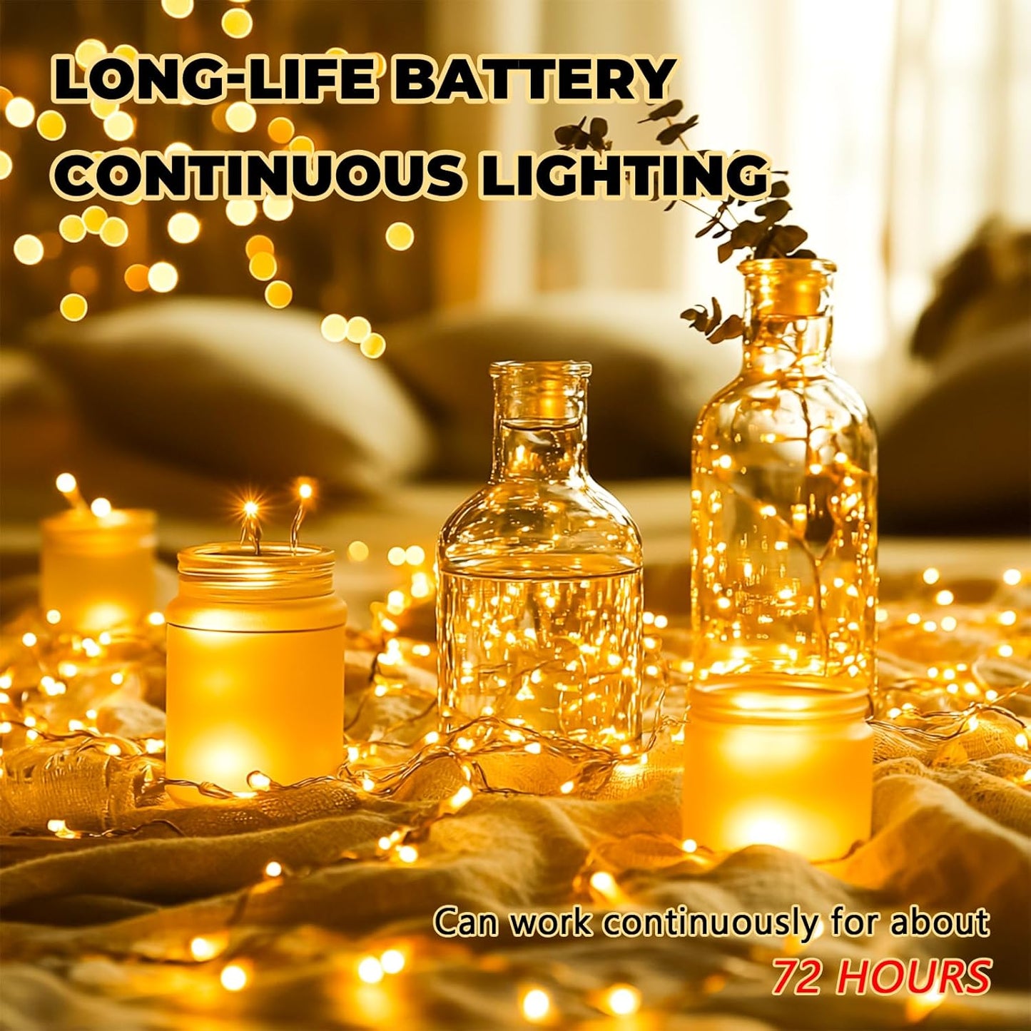 HXWEIYE 6 Pack Fairy Lights Battery Operated with Remote & Timer, 7ft 20LED Mini Firefly Starry Lights Mason Jar Lights for Indoor Outdoor Bottle Tree Party Wedding Thanksgiving(Warm White)