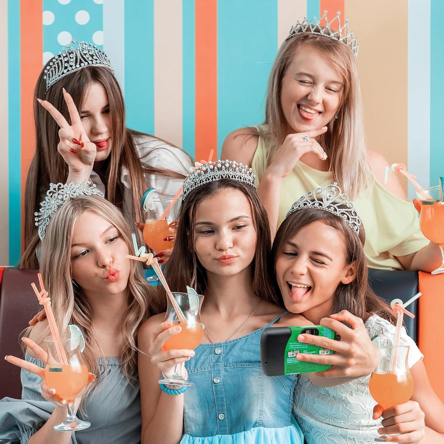 Fujifilm QuickSnap Flash 400 Disposable 35mm Camera + Hand Strap + Quality Photo Microfiber Cloth (5 Pack)