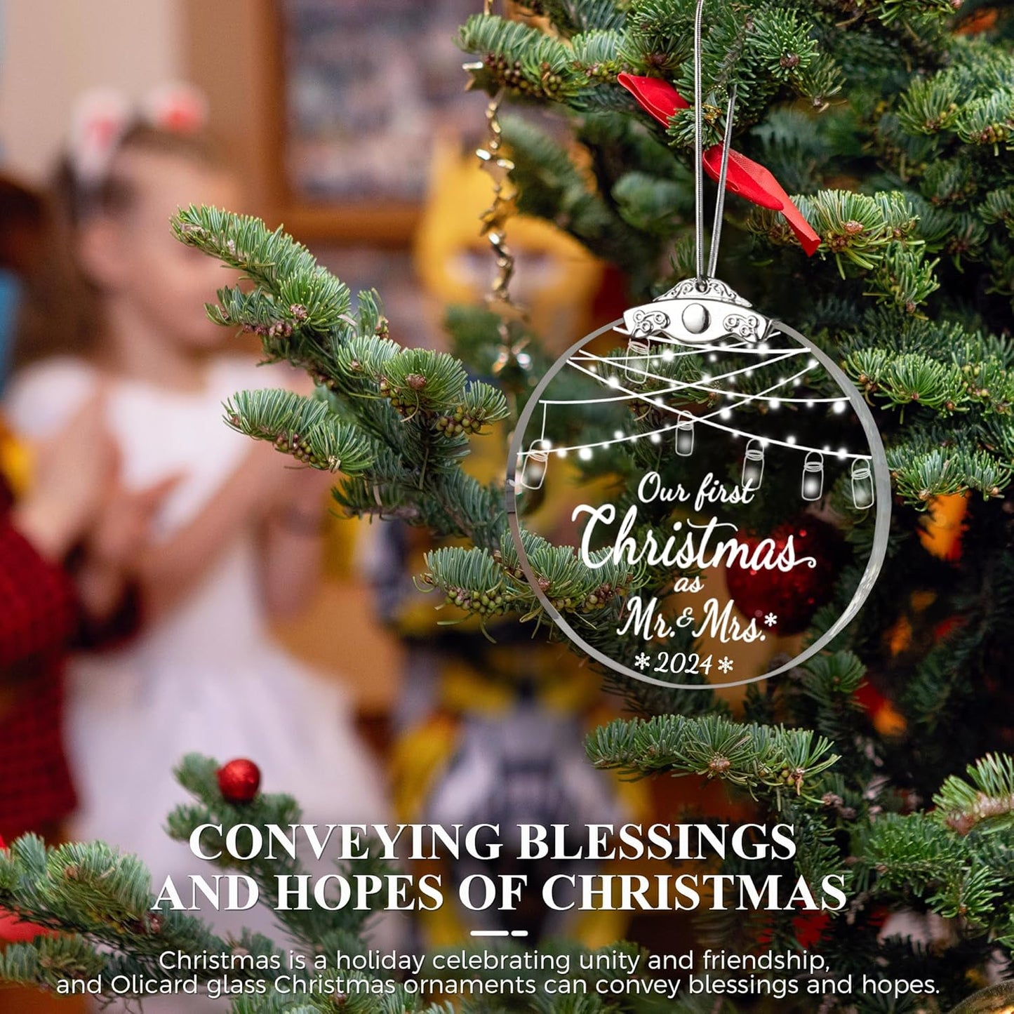 Wedding Gifts for Couples: First Christmas Married Ornaments 2024, 1st Christmas as Mr & Mrs Ornament, Bachelorette & Bride Gifts, Bridal Shower & Newlywed