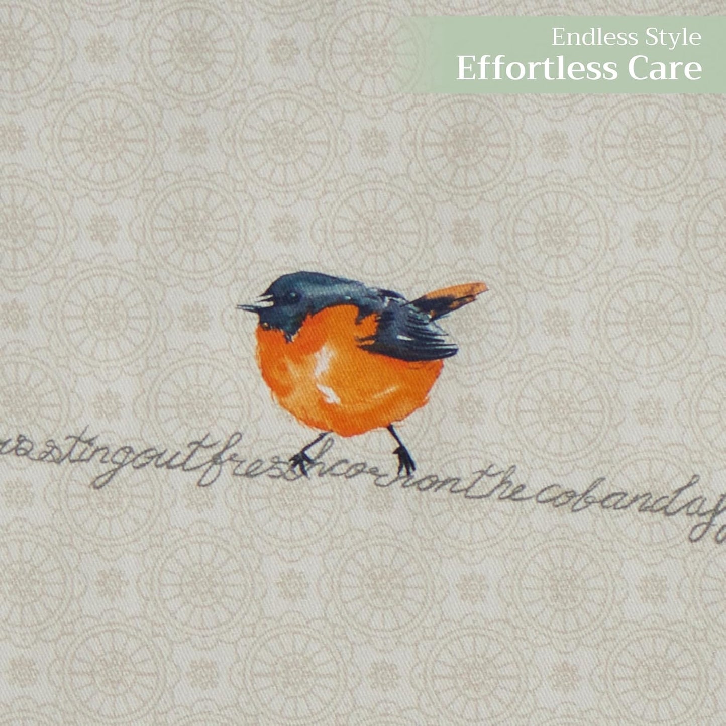 Maison d' Hermine Table Runner 100% Cotton Double Layer Table Runners 108 inches Long Decorative for Home Kitchen Dining Party Wedding Bridal Shower Spring Summer (Birdies On Wire, 14.50" x 108")