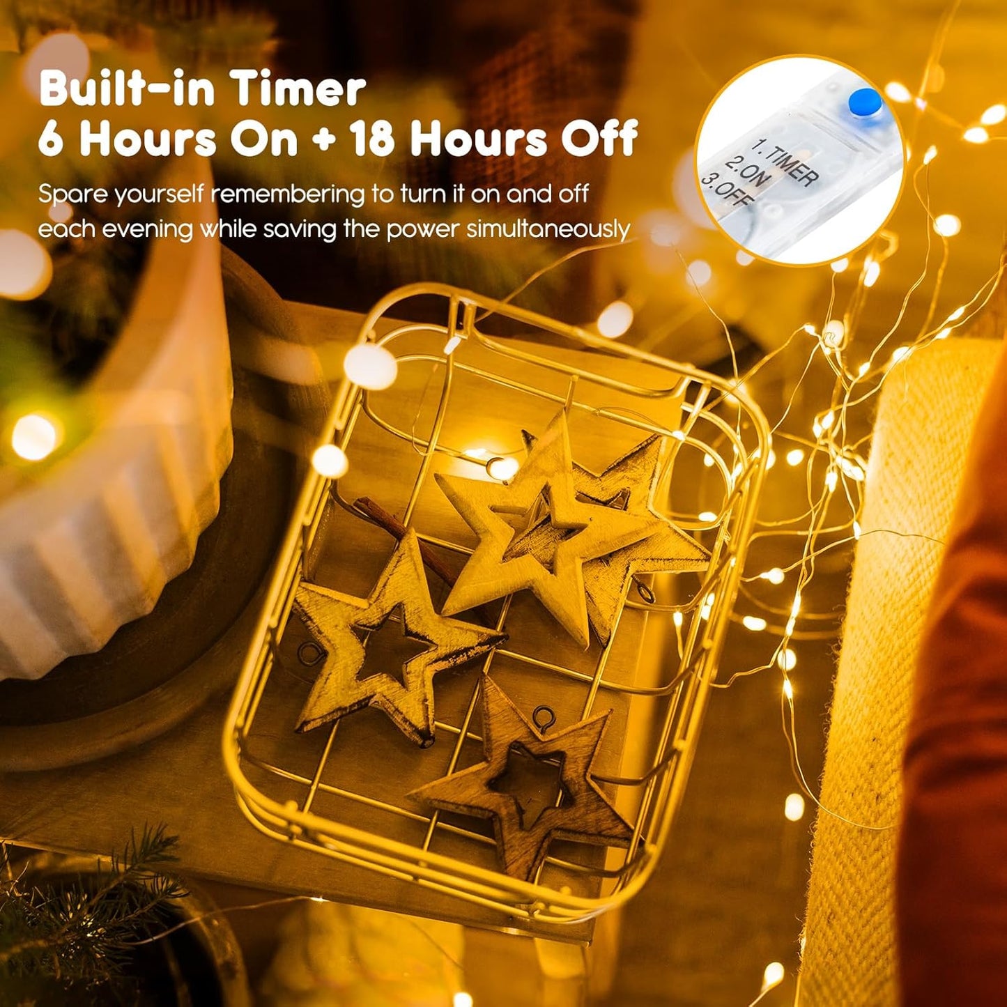 Minetom 12 Pack Fairy Lights Battery Operated String Lights with Timer - 7ft 20 LED Waterproof Silver Wire Firefly Light Waterproof for DIY Crafts Wedding Décor Table Mason Jars Party