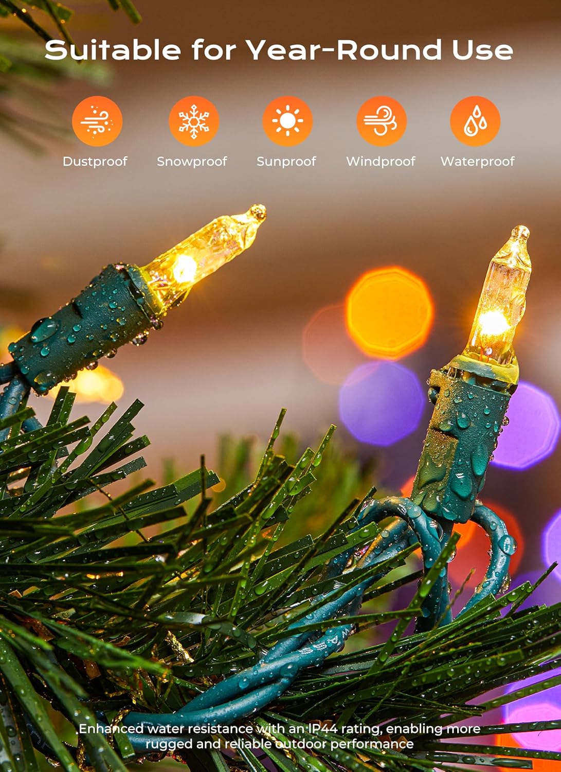 Minetom LED Clear Christmas String Lights, 50 Count 16 Feet LED Christmas Lights Bulb, Christmas Decorations Indoor, White Christma Tree Lights for Indoor Outdoor Xmas Wedding Party Festival