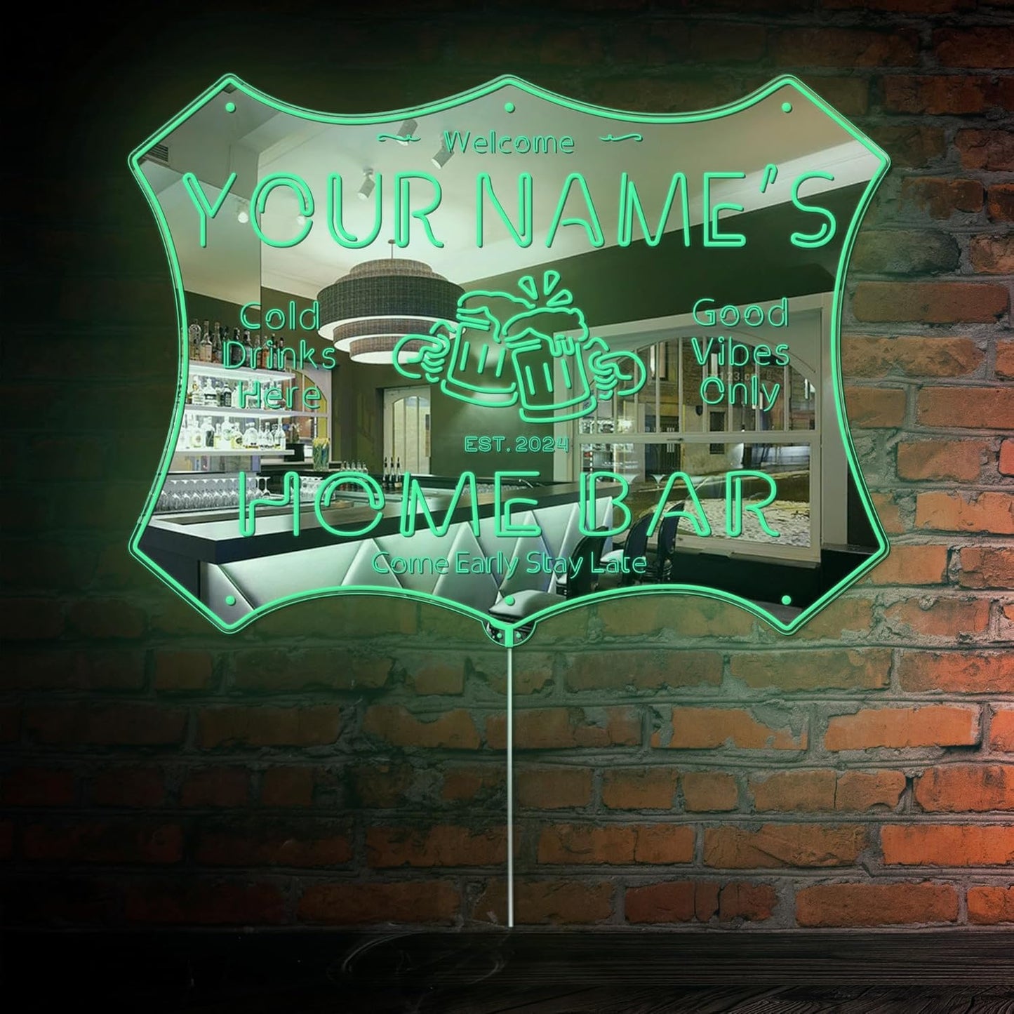 ADVPRO Personalized Your Name Home Bar RGB Dynamic Glam LED Sign - Cut-to-Edge Shape - Smart 3D Decoration - Multicolor Signage st06s64-fnd-p11d-tm-c